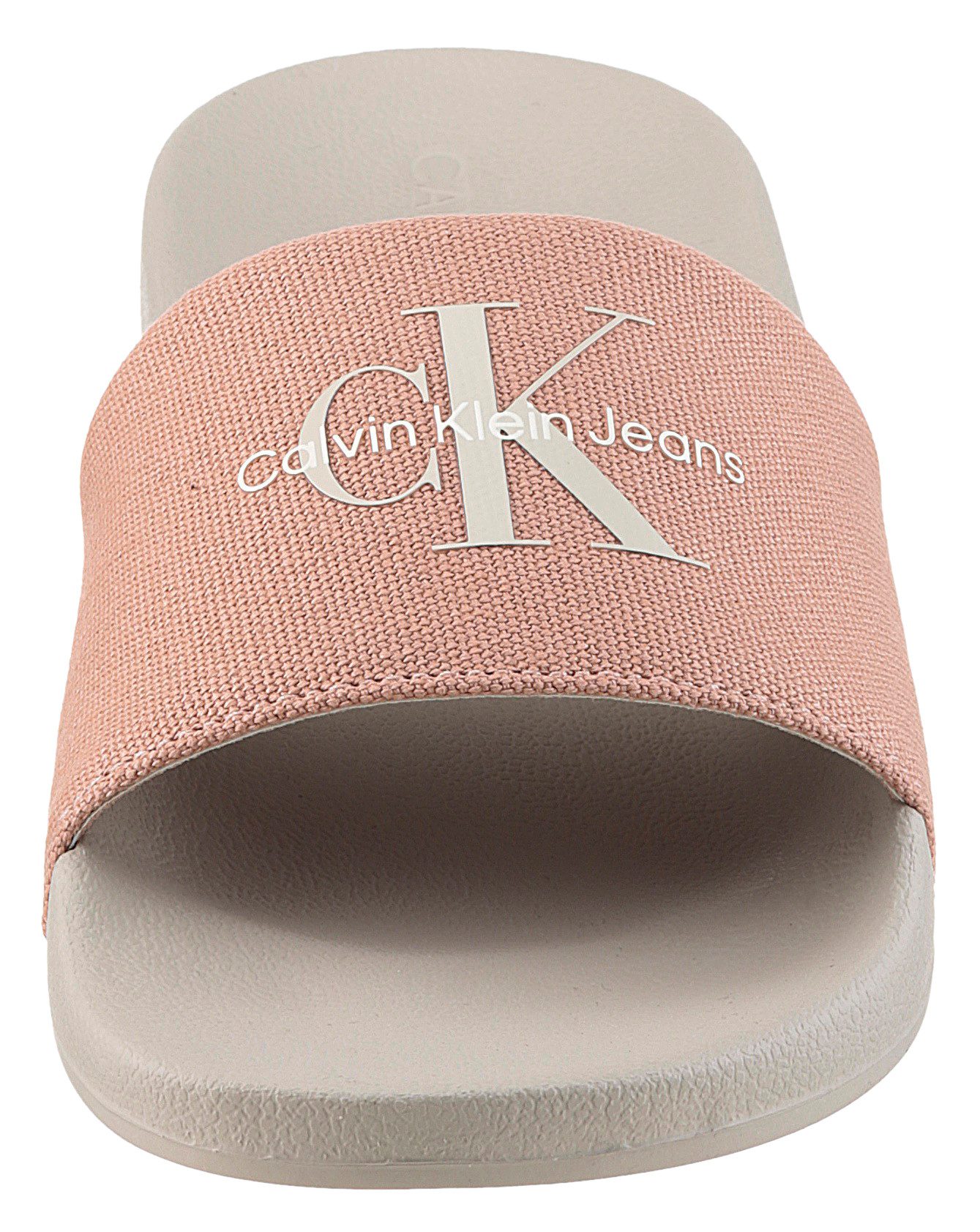 Calvin Klein Slippers SLIDE MONOGRAM WMNS , badschoen, slippers, zomerpantolette, strandschoen om in te stappen