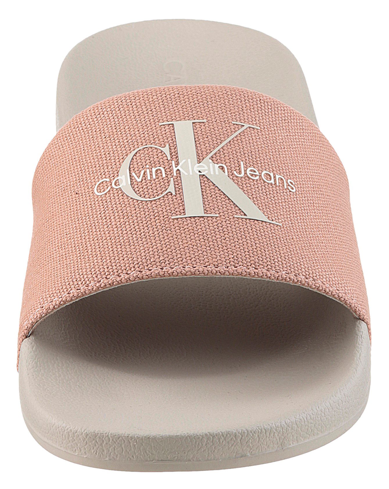 Calvin Klein Slippers SLIDE MONOGRAM WMNS poolslides slippers zomerpantolette strandschoen om in te stappen