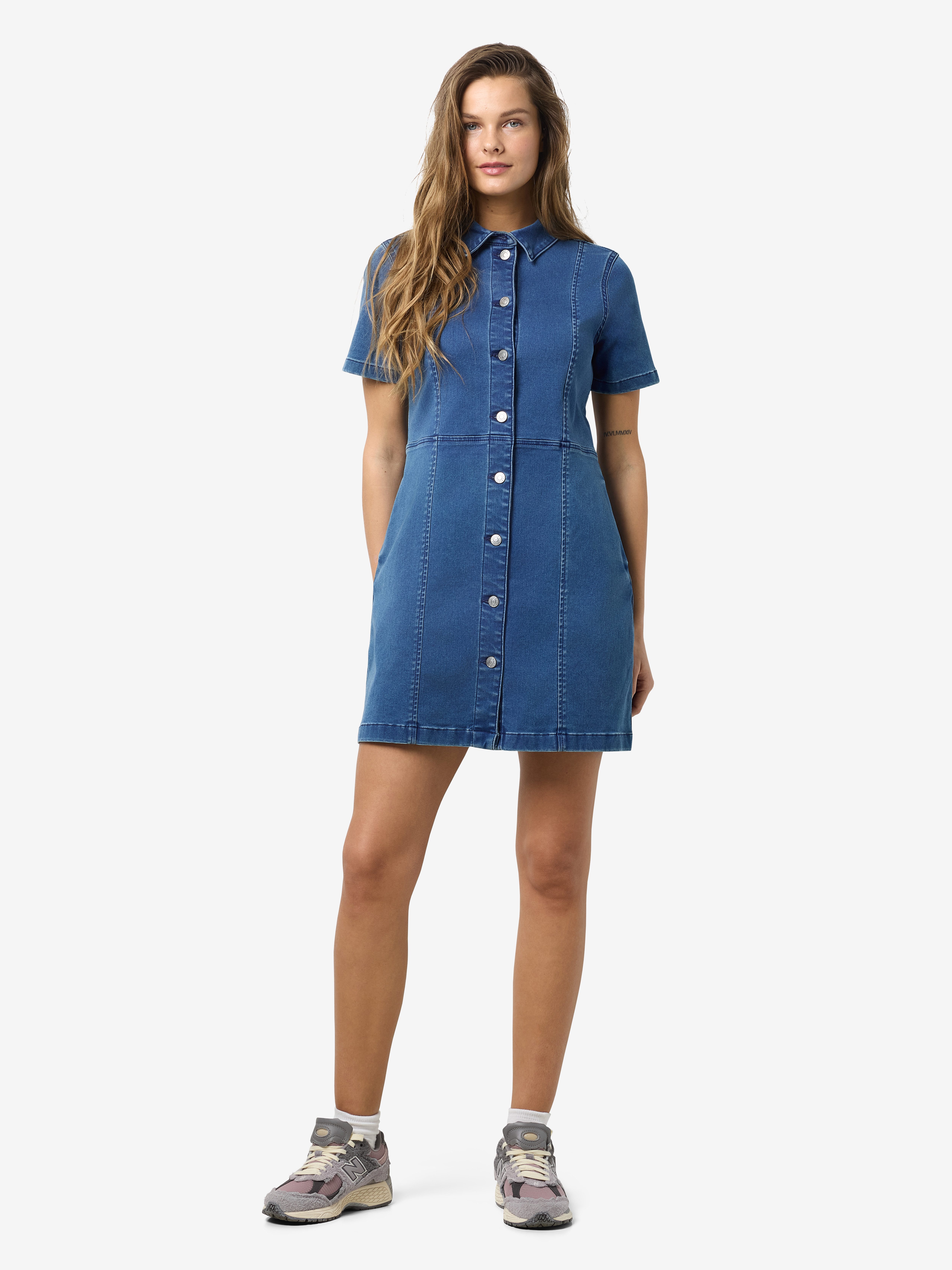 Noisy may Jeans jurk NMNISA S/S SLIM DENIM DRESS VI534MB NOOS