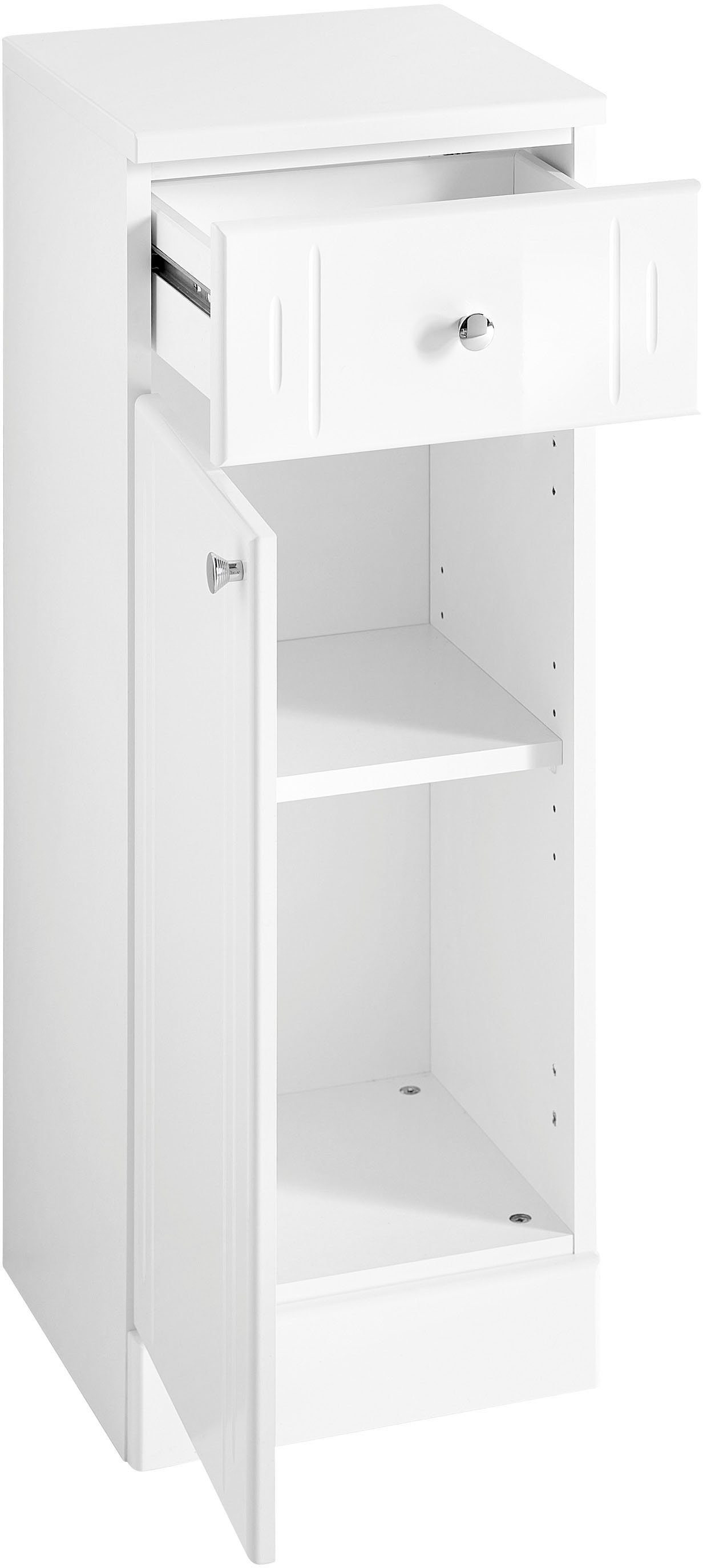 Saphir Badmeubelset Quickset 955 5-delig, wastafelonderkast en led-spiegelkast in hoogglans-wit, badkamermeubel zonder wasbak, 9 deuren, 3 laden (set, 5 stuks)
