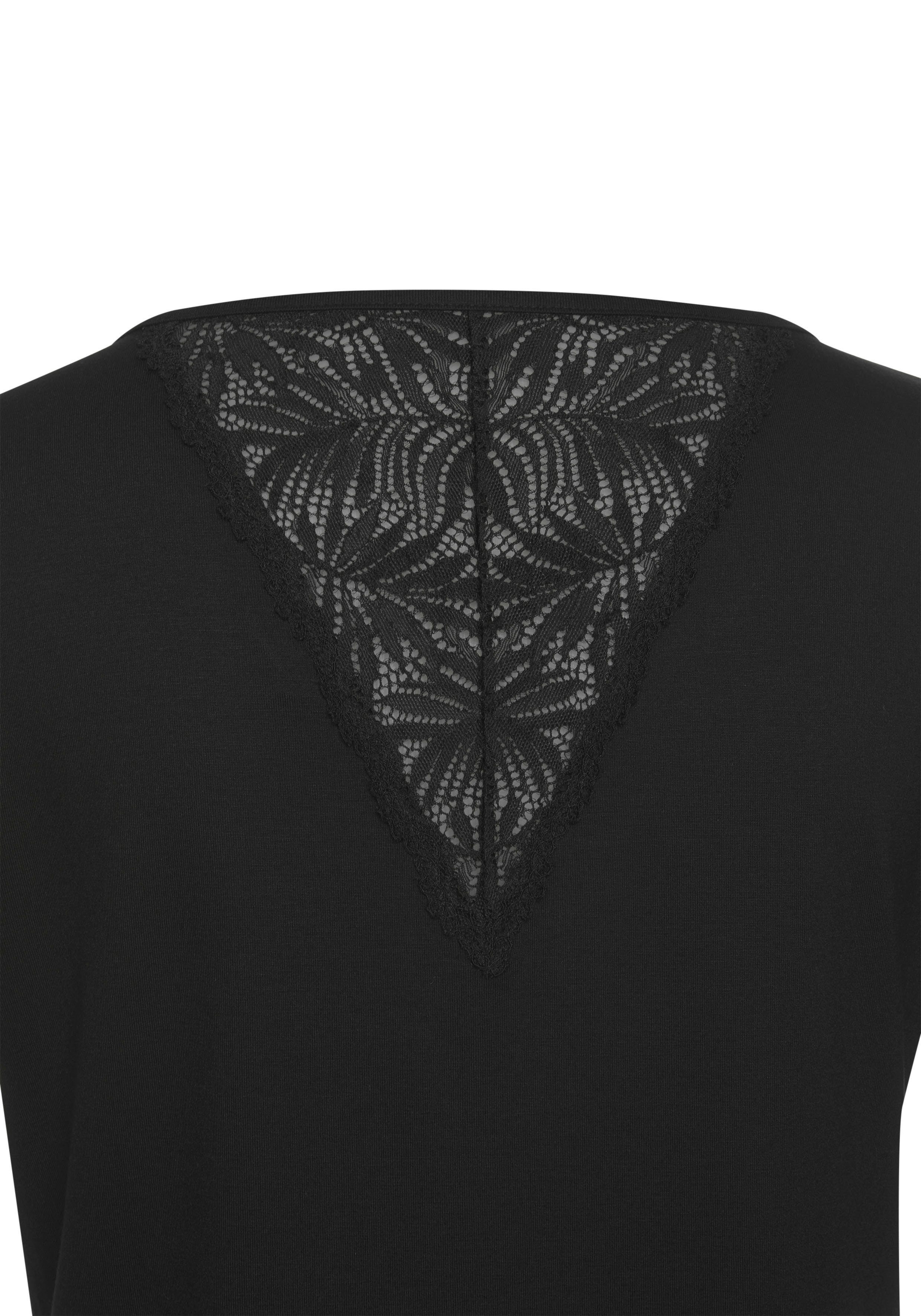Lascana Pyjama top met kanten inzet op de rug