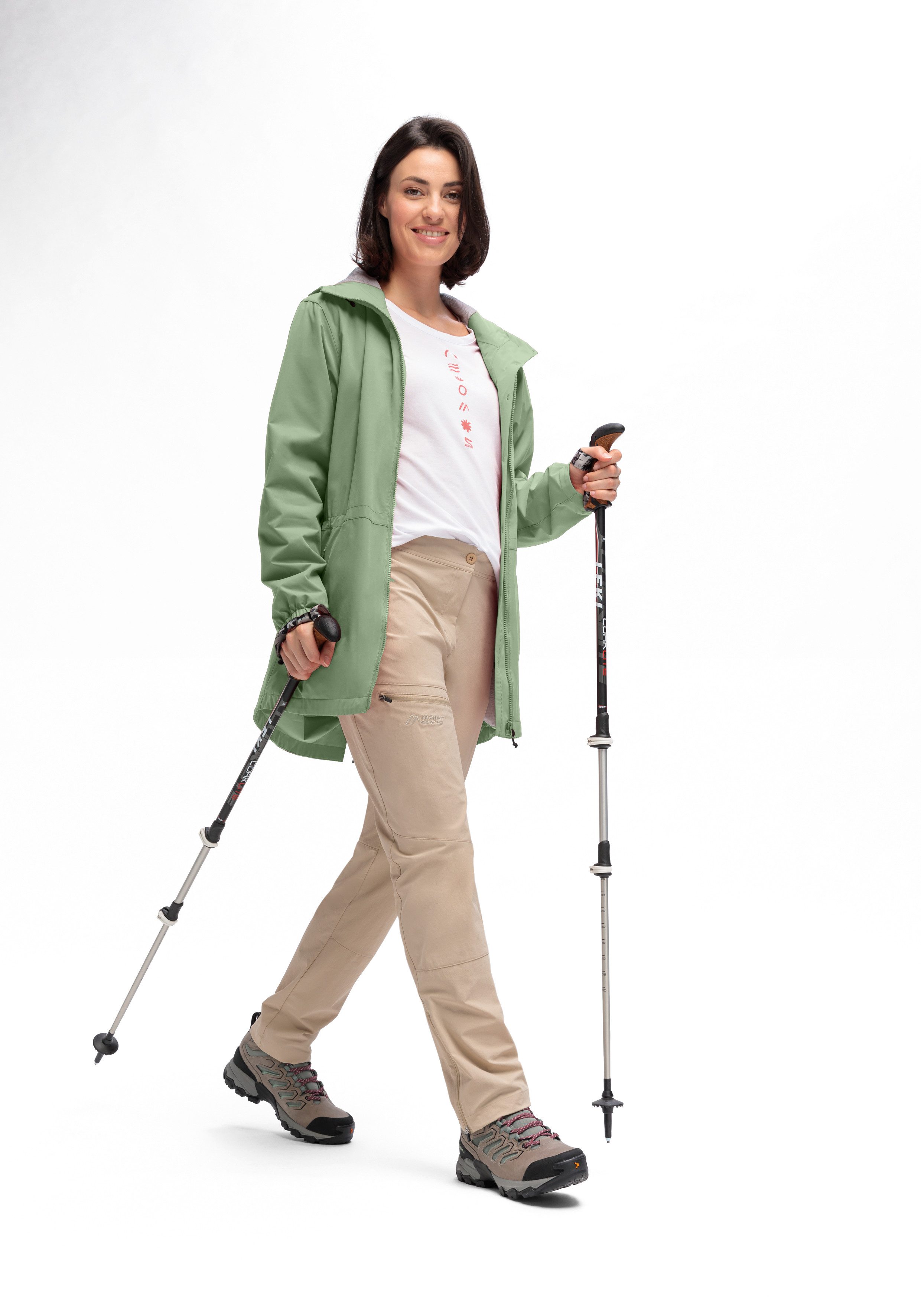 Maier Sports Parka ArorA Loop W Dames jacke waterdicht, outdoorjacke, 3 buitenzakken + binnenzak