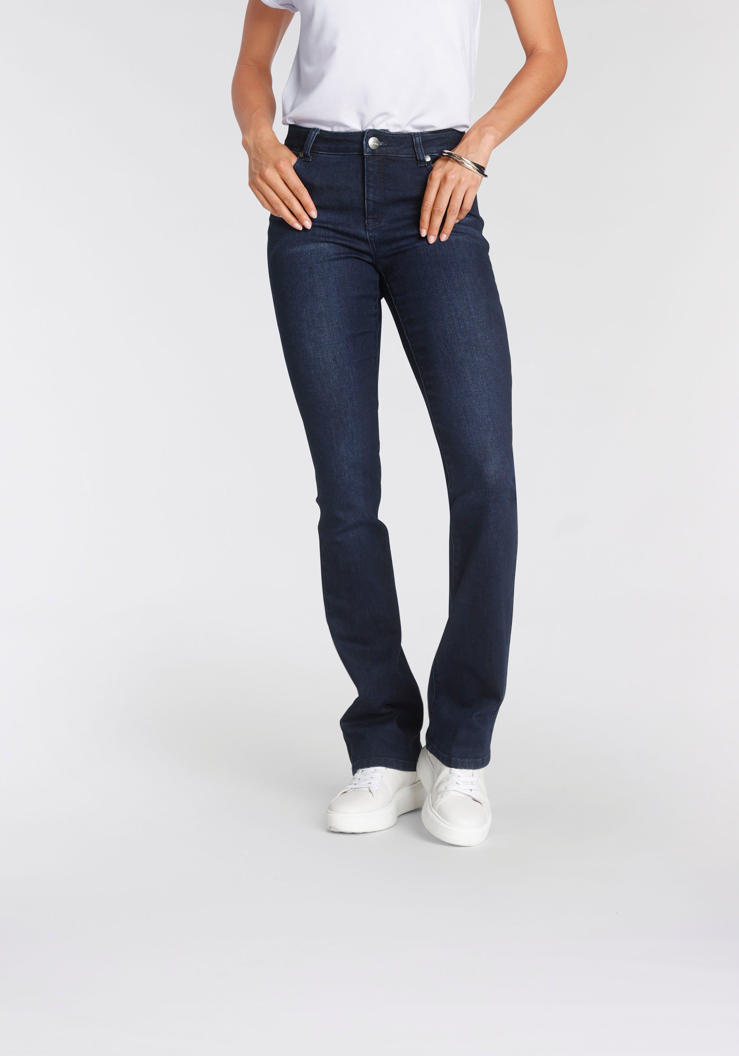 Tamaris Bootcut jeans normale taille, bootcut, met uitlopende pijpen