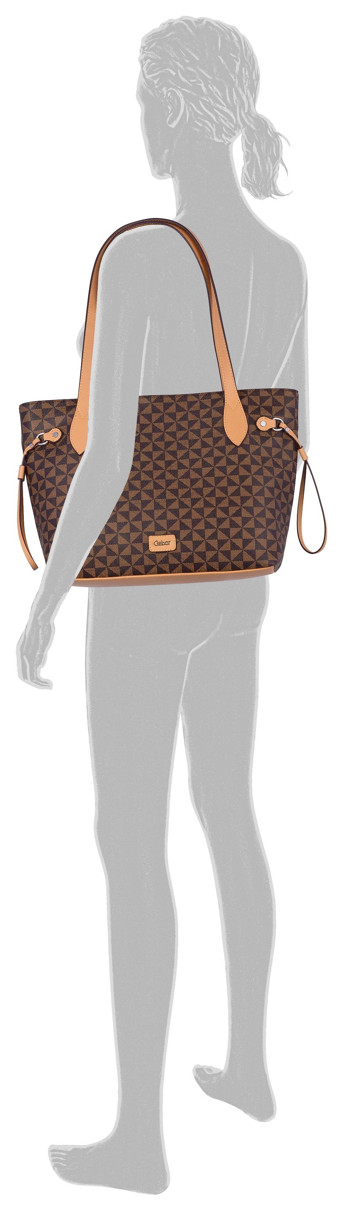 Gabor Shopper Barina van imitatieleer met kenmerkende all-over print en metalen logo