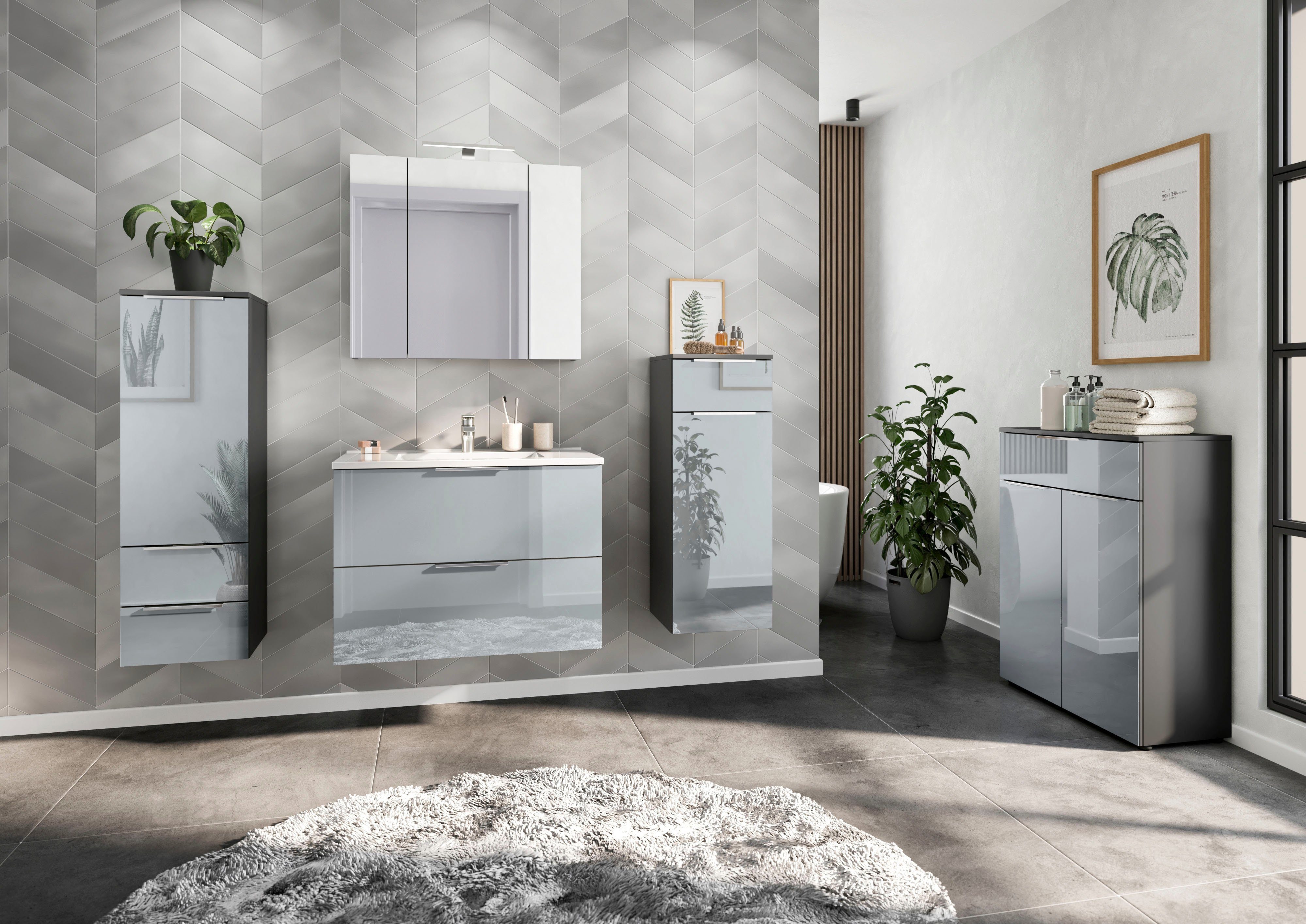 GERMANIA Halfhoge kast OAKLAND Kast met 2 laden, een deur en een verstelbare plank
