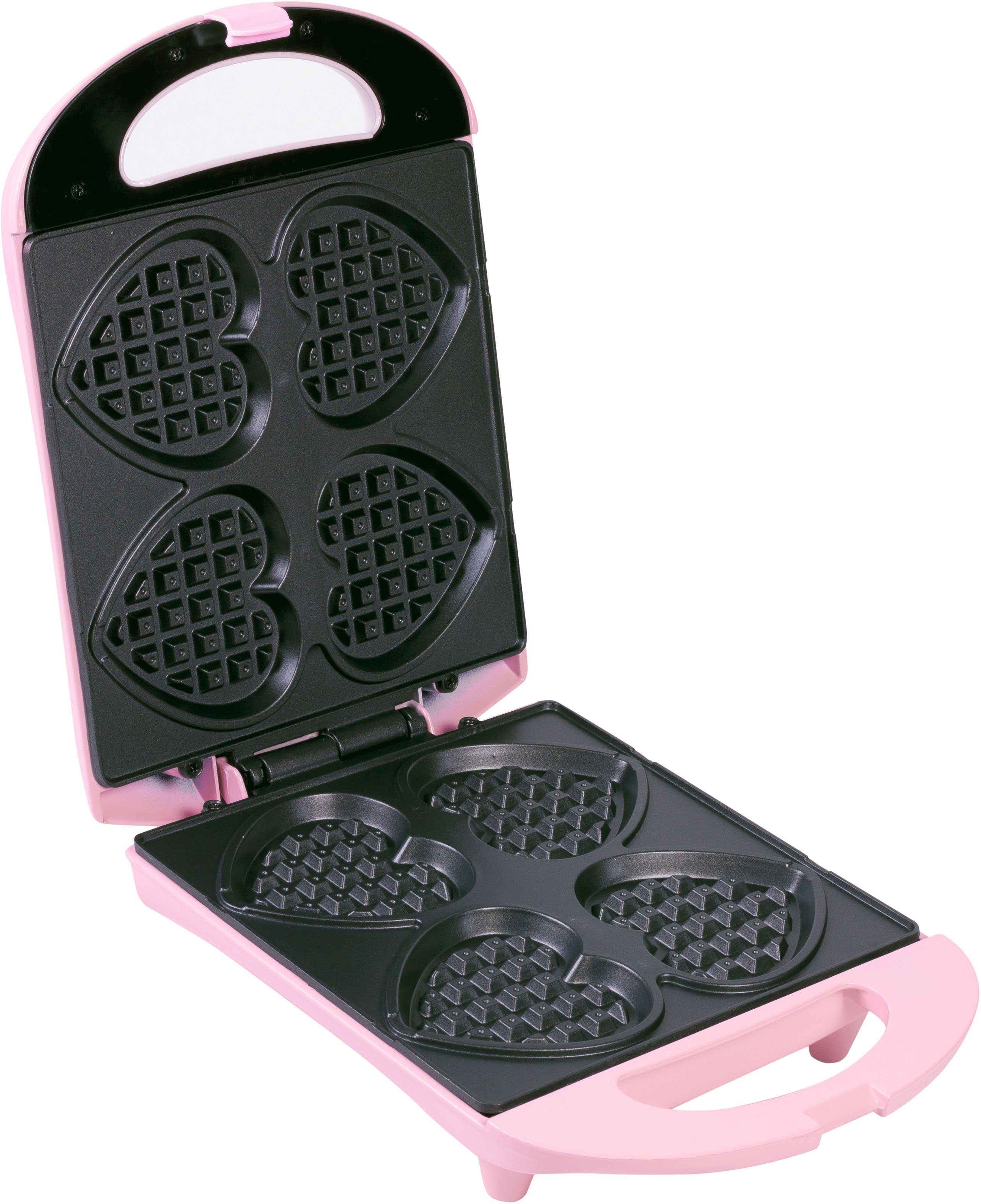 bestron Wafelijzer DSW271 voor hartwafels aan een stok voor hartvormige wafels aan een stokje, retrodesign