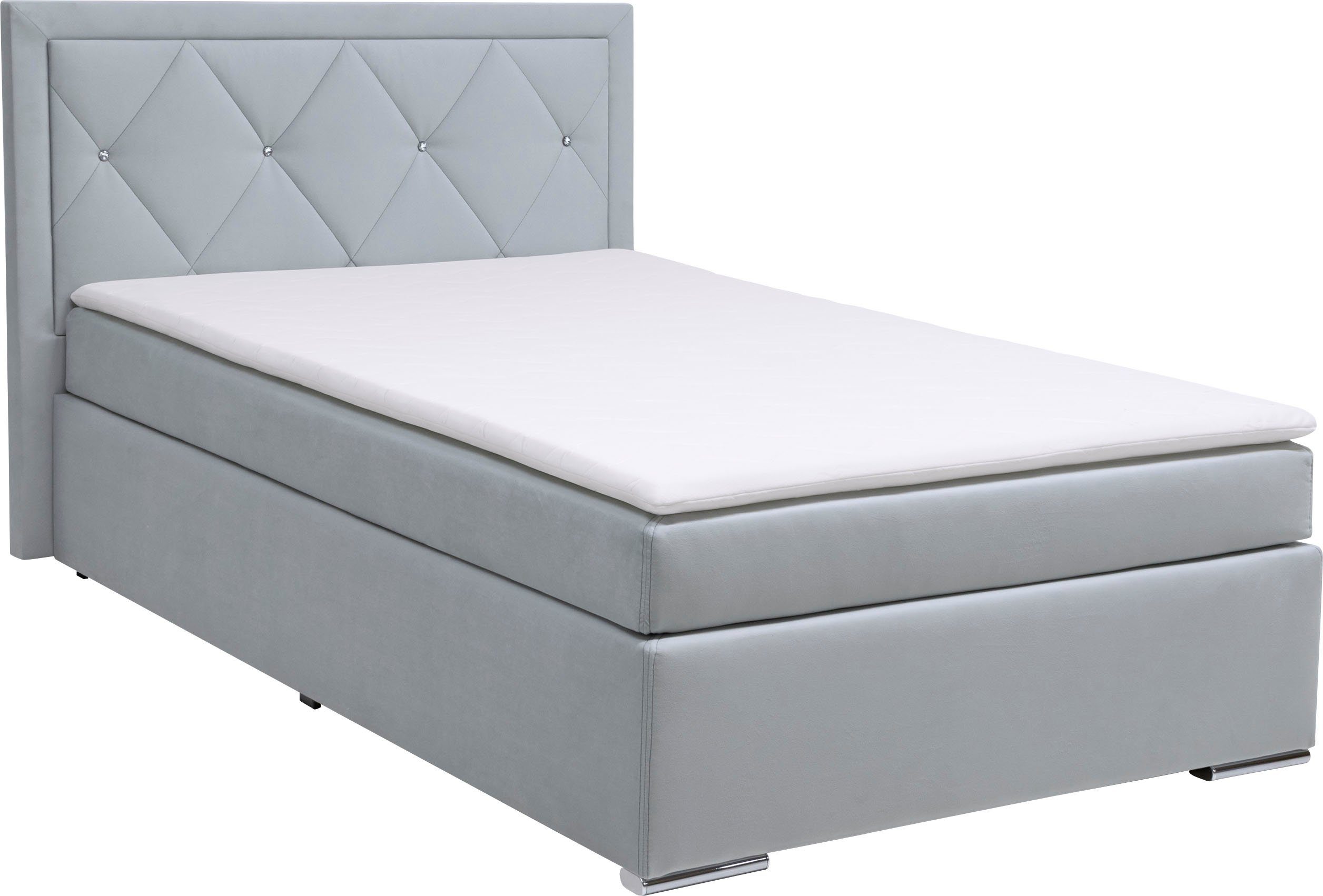 Leonique Boxspring Alfie, bestseller, optioneel met bedlade met strassteentjes in het hoofdbord, h2, h3 en h4 ter keuze