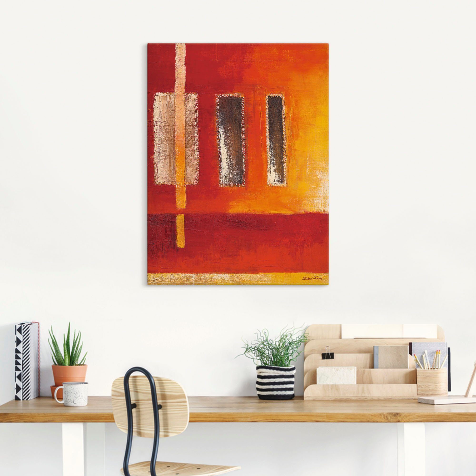 Artland Artprint Velden I - abstract als artprint op linnen, poster in verschillende formaten maten