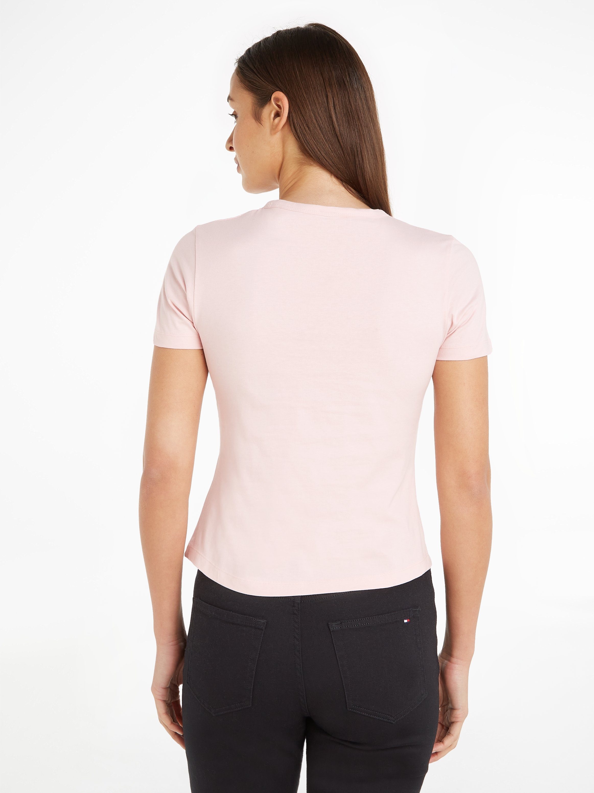 Tommy Hilfiger Shirt met ronde hals SLIM HILFIGER SCRIPT C-NK SS