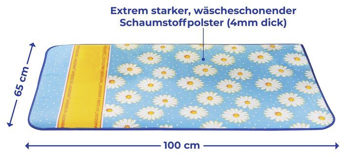 Maximex Strijkplankhoes Model Margie Strijkdeken, strijkondergrond voor de tafel, 100 x 65 cm, blitzstrijkzone