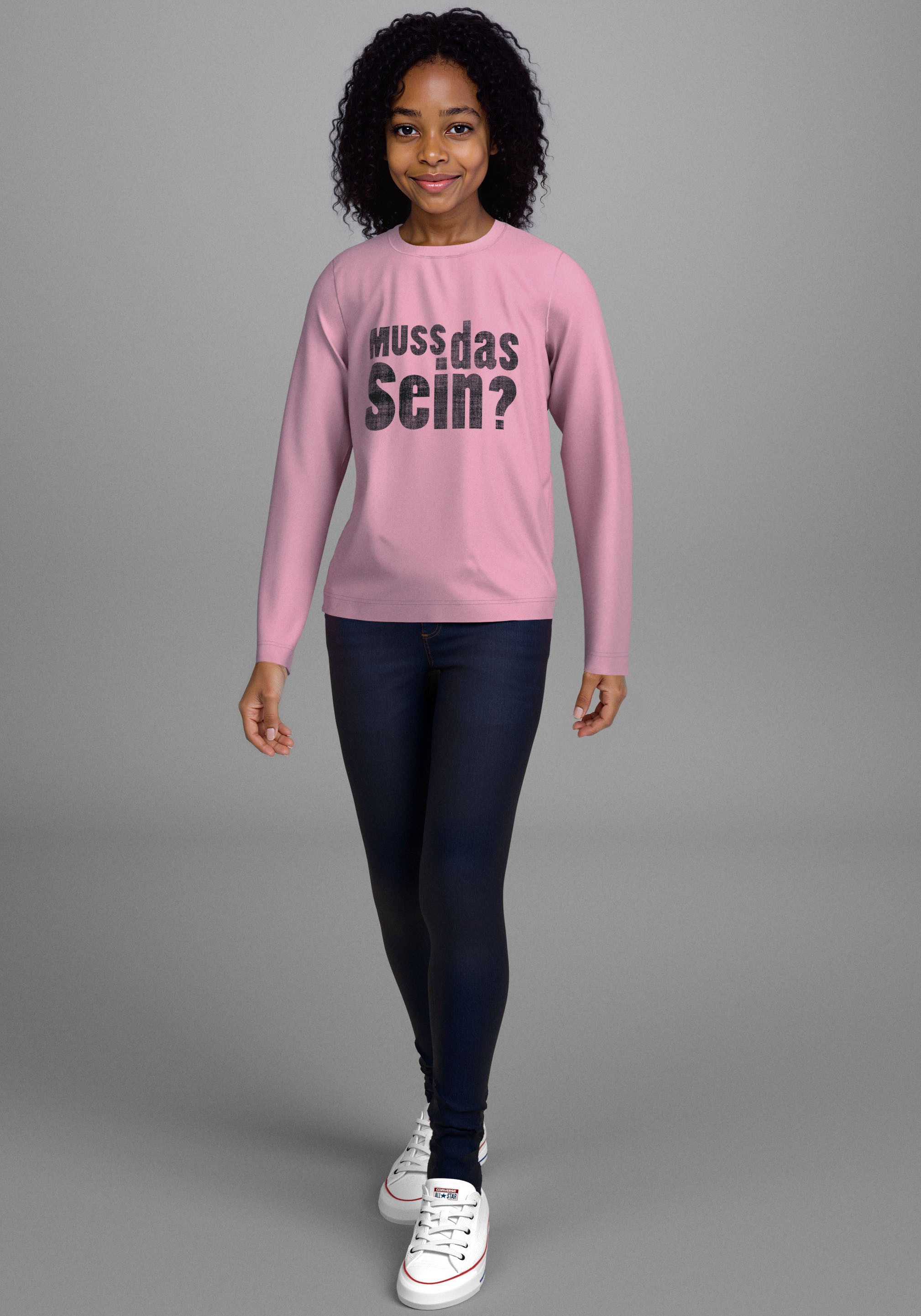 KIDSWORLD Shirt met lange mouwen Spruch: MUSS DAS SEIN