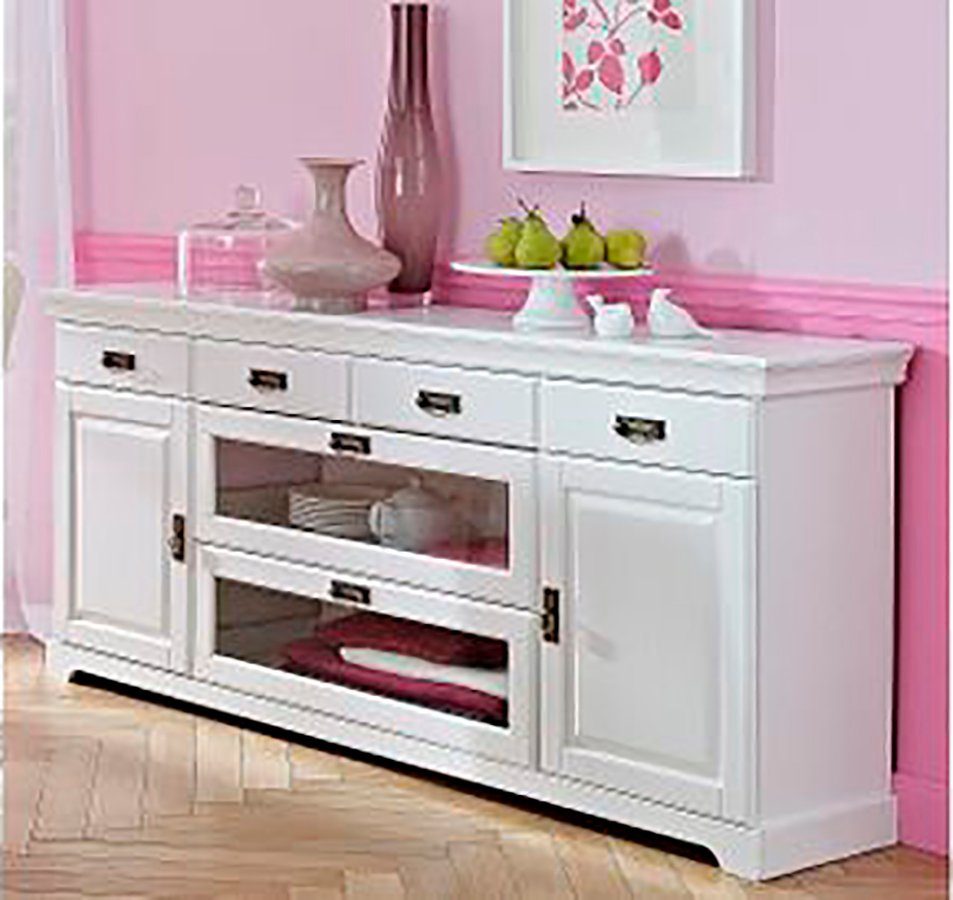 Home affaire Dressoir Rügen Commode van massief dennenhout, FSC, breedte 145 of 180 cm dressoirs maat 180 cm x 85 cm x 40 cm wit