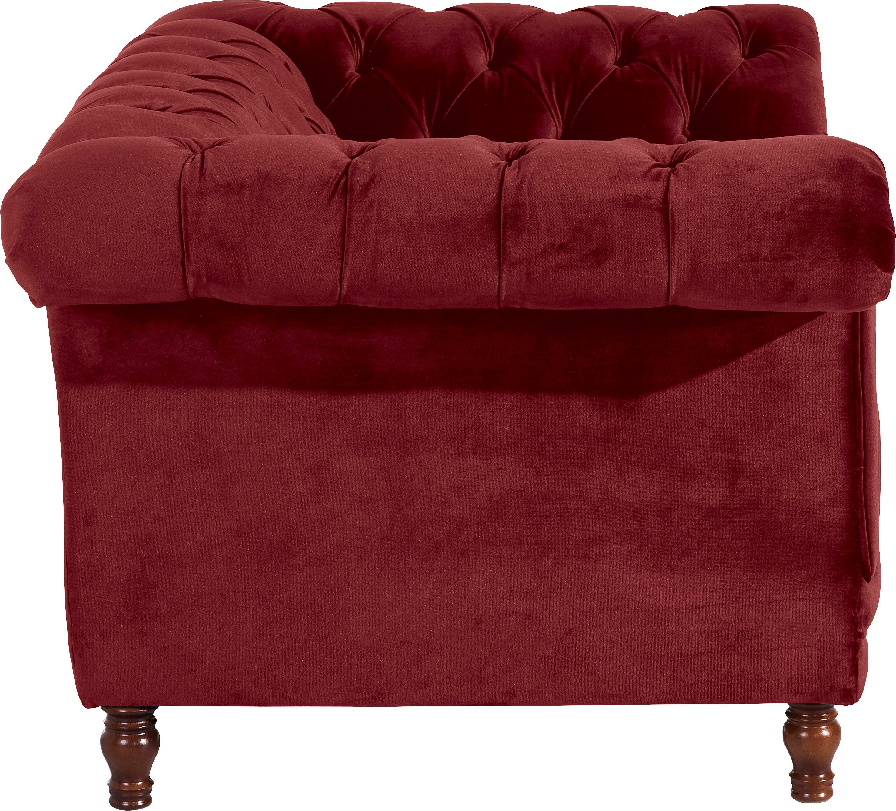 Max Winzer® Loveseat Isabelle, loungestoel Capitonnage & gedraaide poten in beuken notenkleur, breedte 167 cm