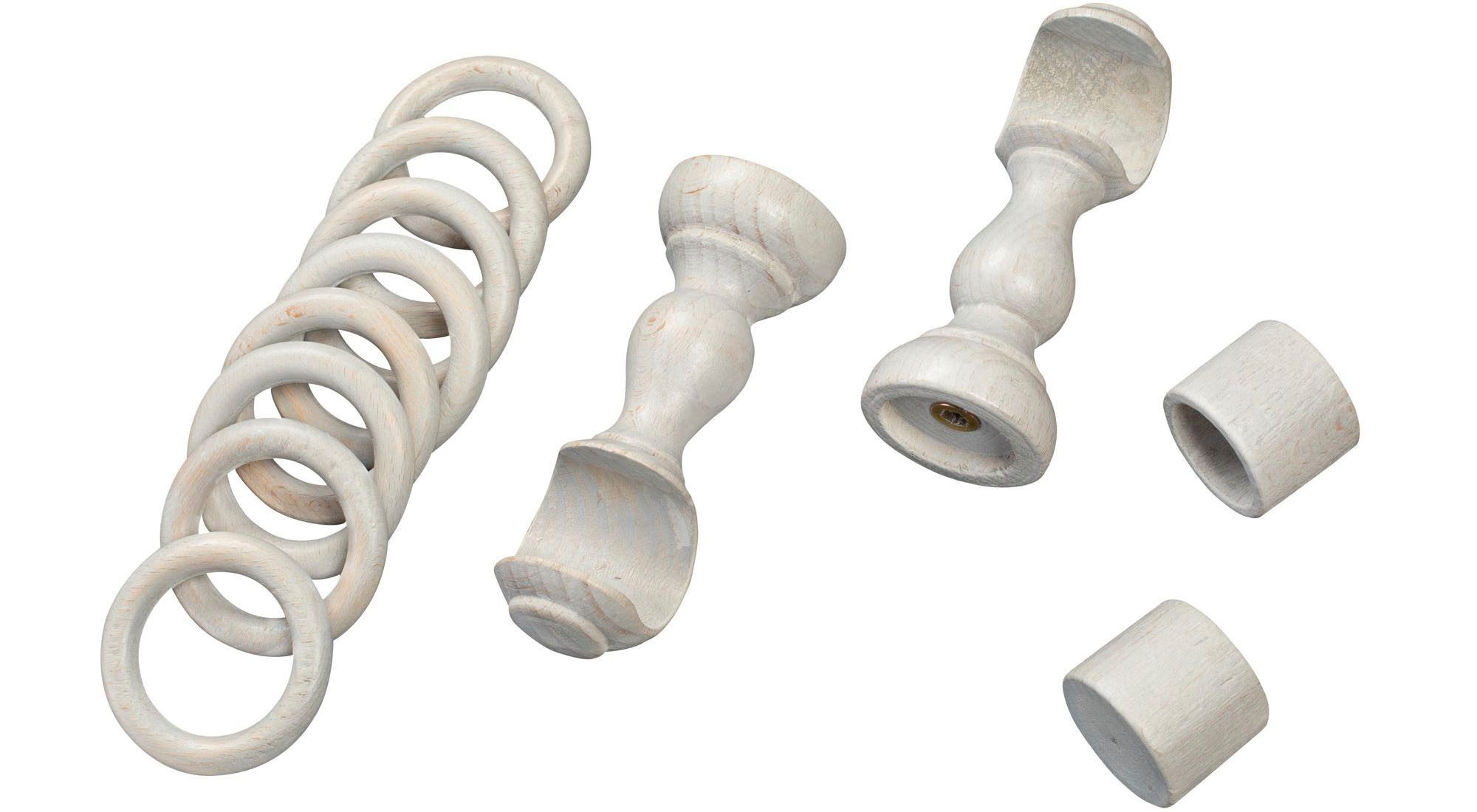 SN DECO GROUP Gordijnroede Cafiro 28 mm, hout, verschillende lengtes en kleuren, compleet set