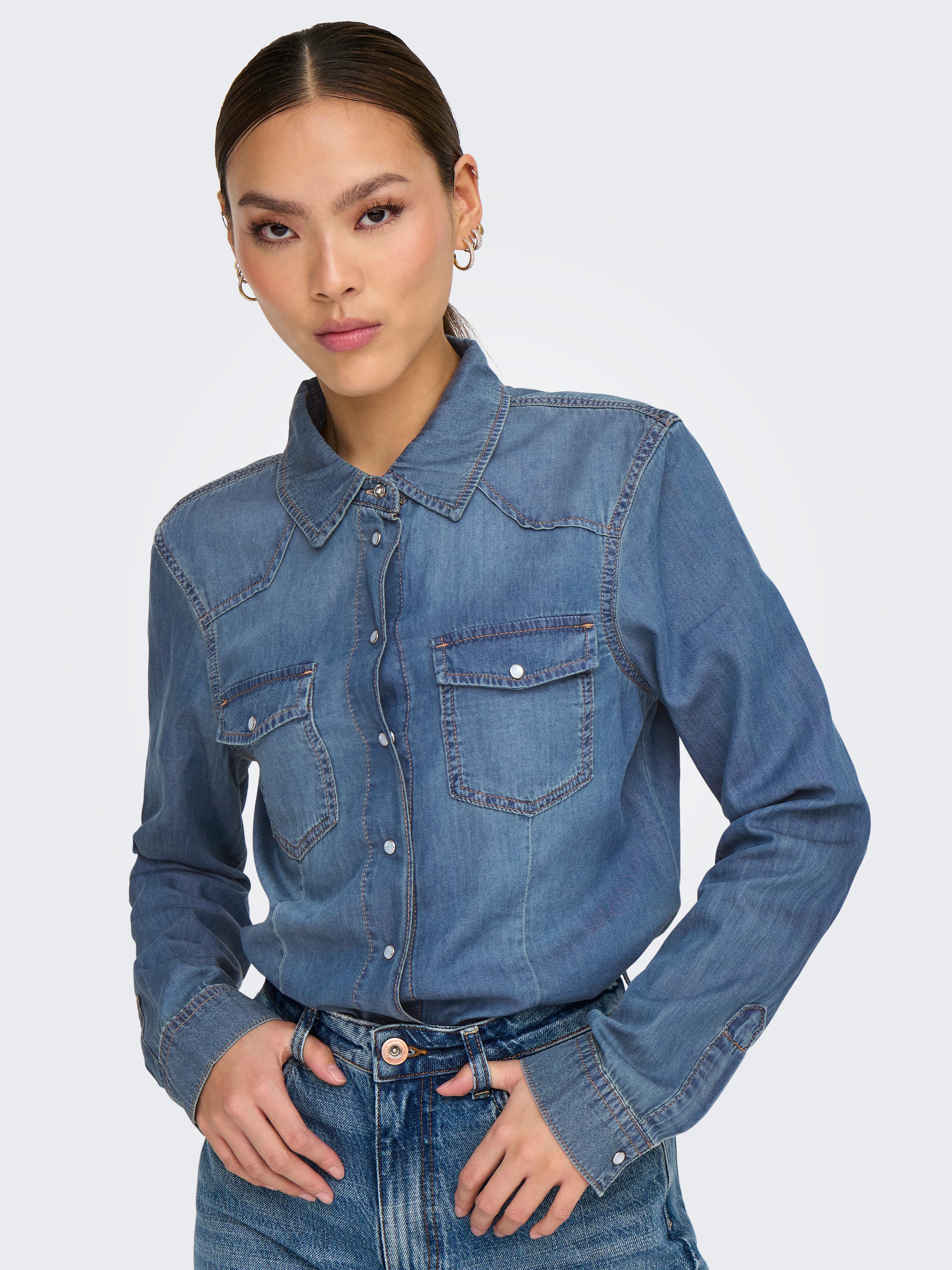 Only Jeans blouse ONLALICE REG SHIRT DNM BOX AKM