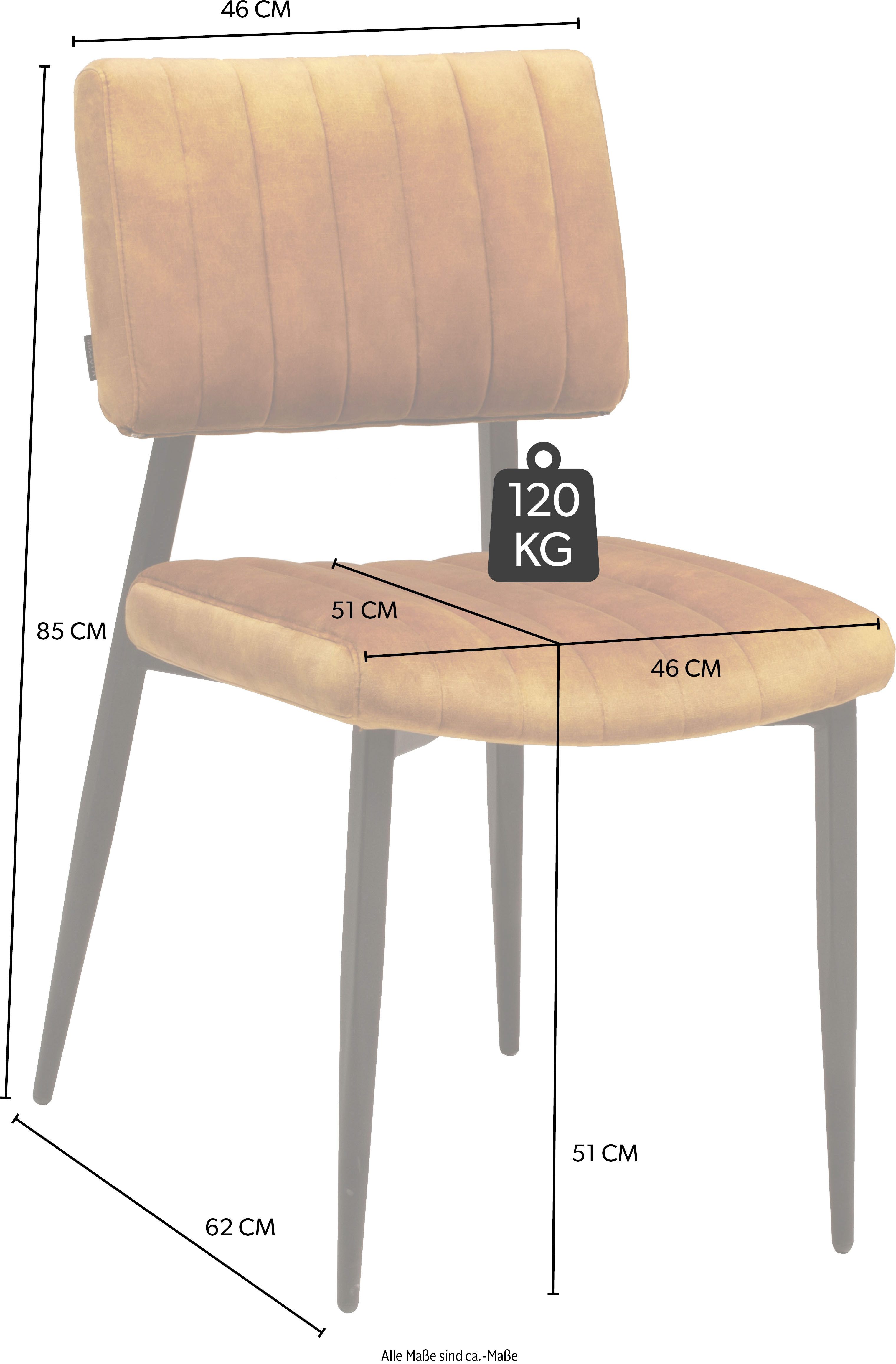 OMG Design Eetkamerstoel Ivan onderhoudsvriendelijk velvet bekleding, keukenstoel (set)