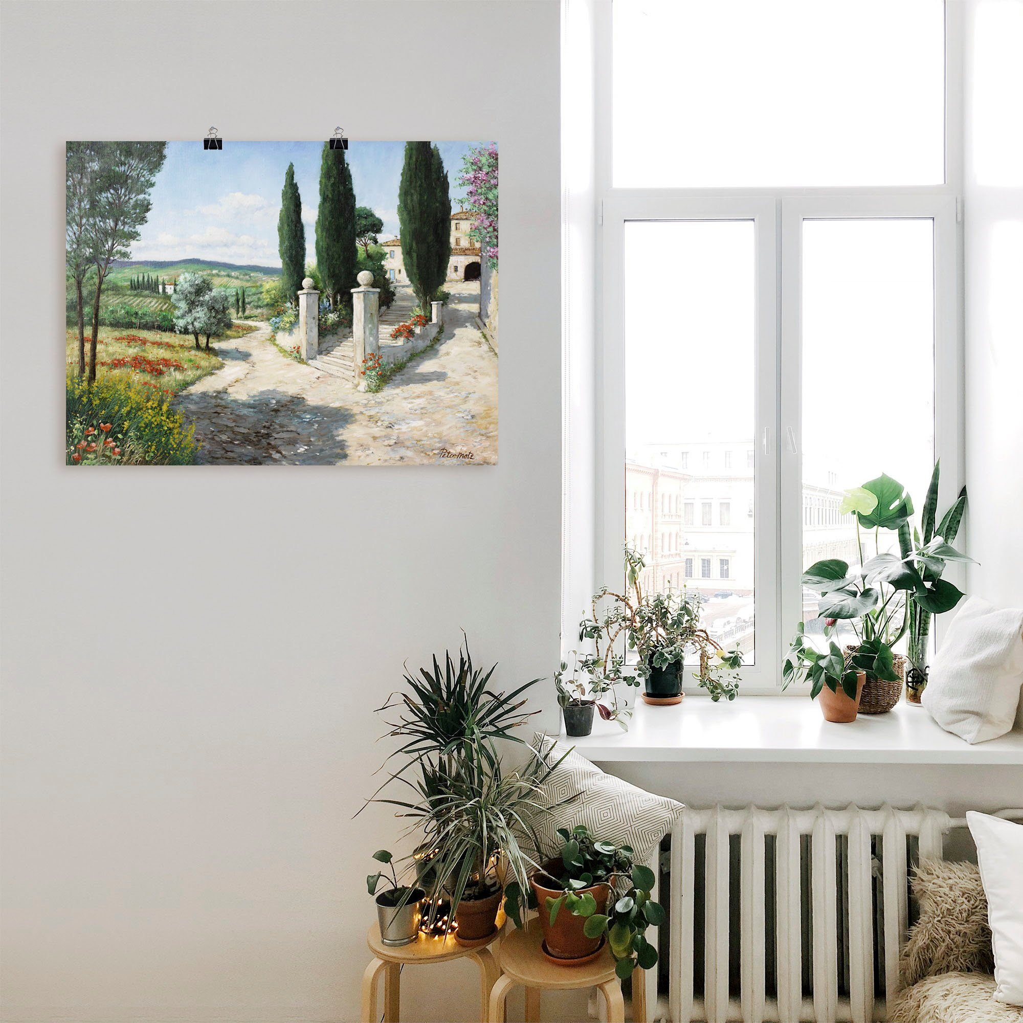 Artland Artprint Woning in de Toscane als artprint op linnen, poster in verschillende formaten maten