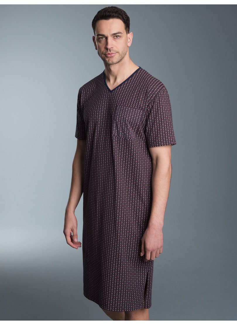 Trigema Pyjama TRIGEMA nachthemd met allover vintage-print (1-delig) heren lange pyjama's maat XXXL blauw