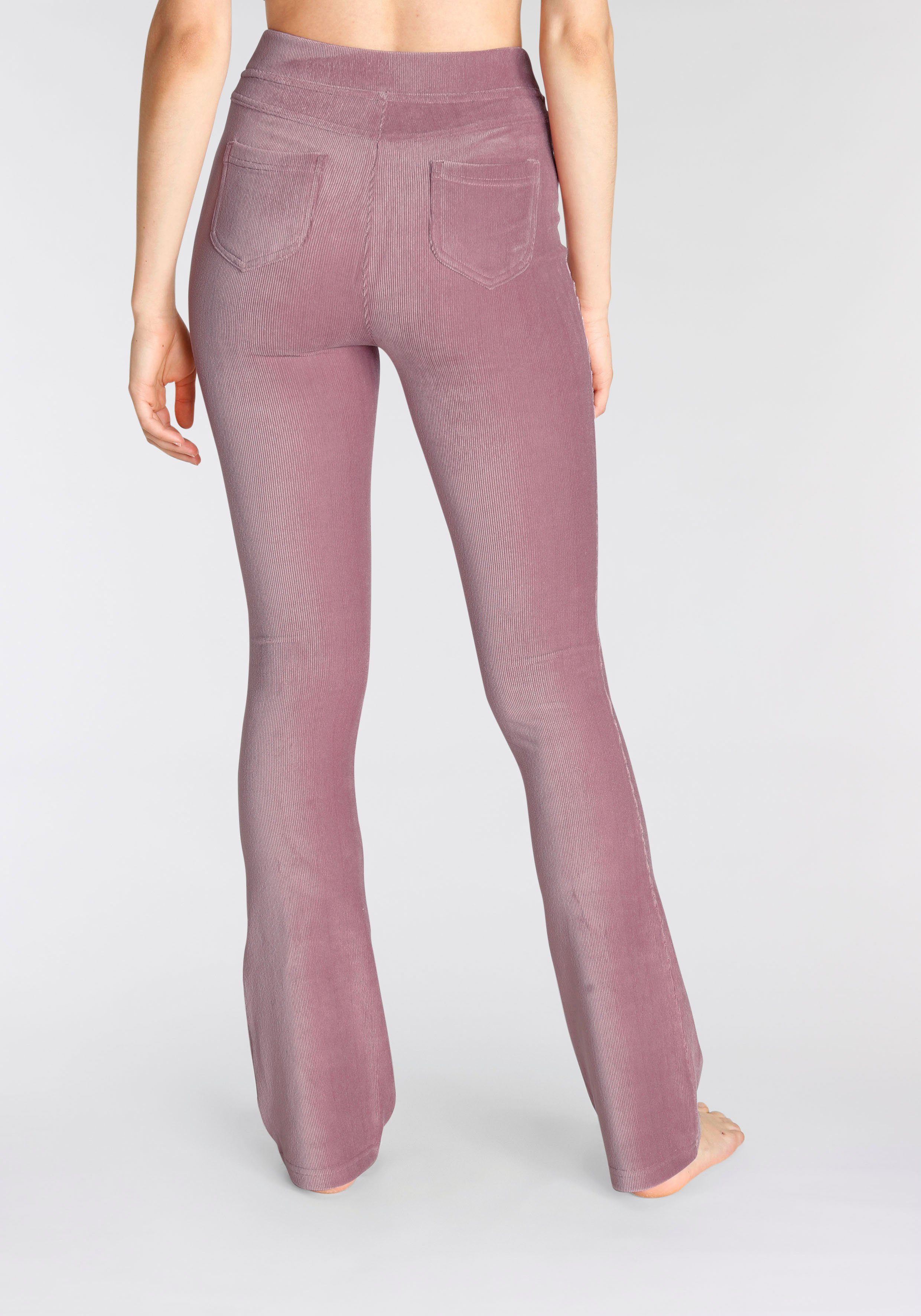 Lascana Jazzpants uit zacht materiaal in cordlook, loungewear
