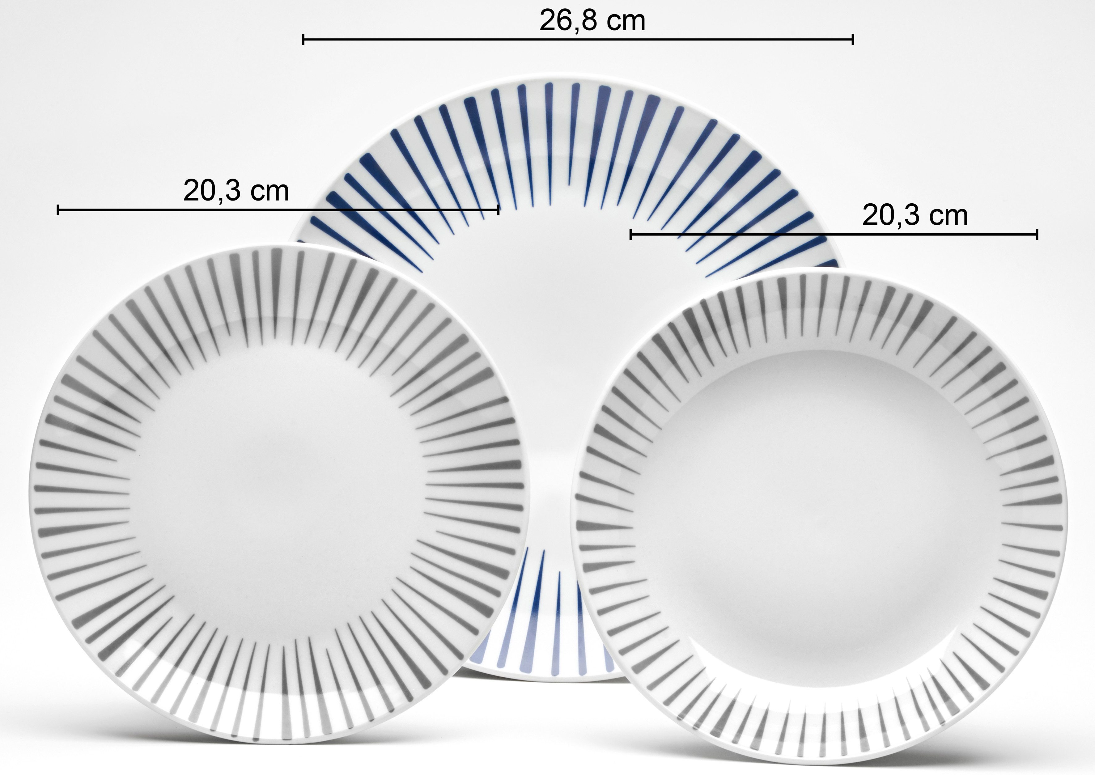 van Well Eetservies Servies-set Paros, 18-delig, rond (set, 18-delig)
