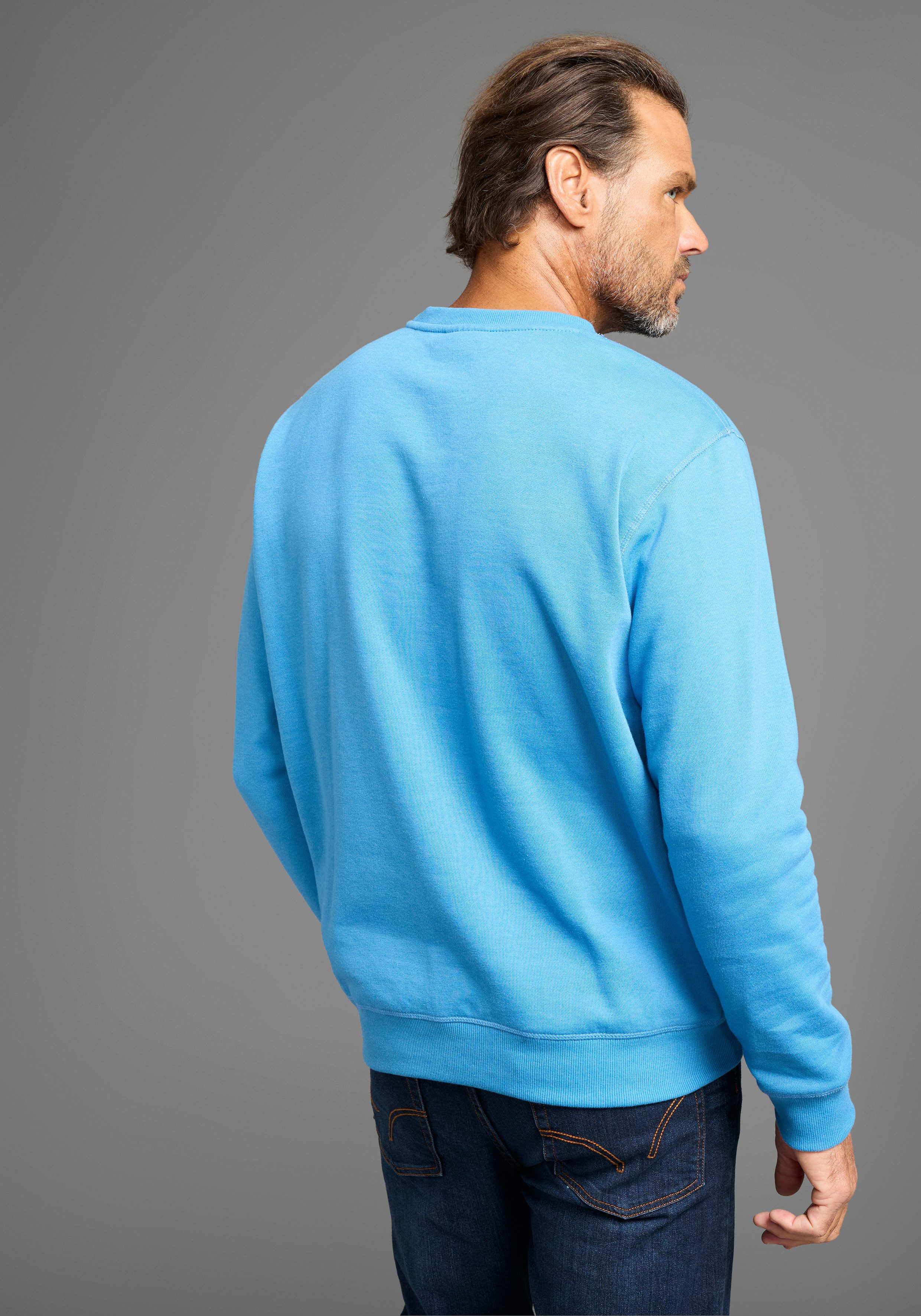 Man's World Sweatshirt Lange mouwen, basic-stijl, effen, ronde hals