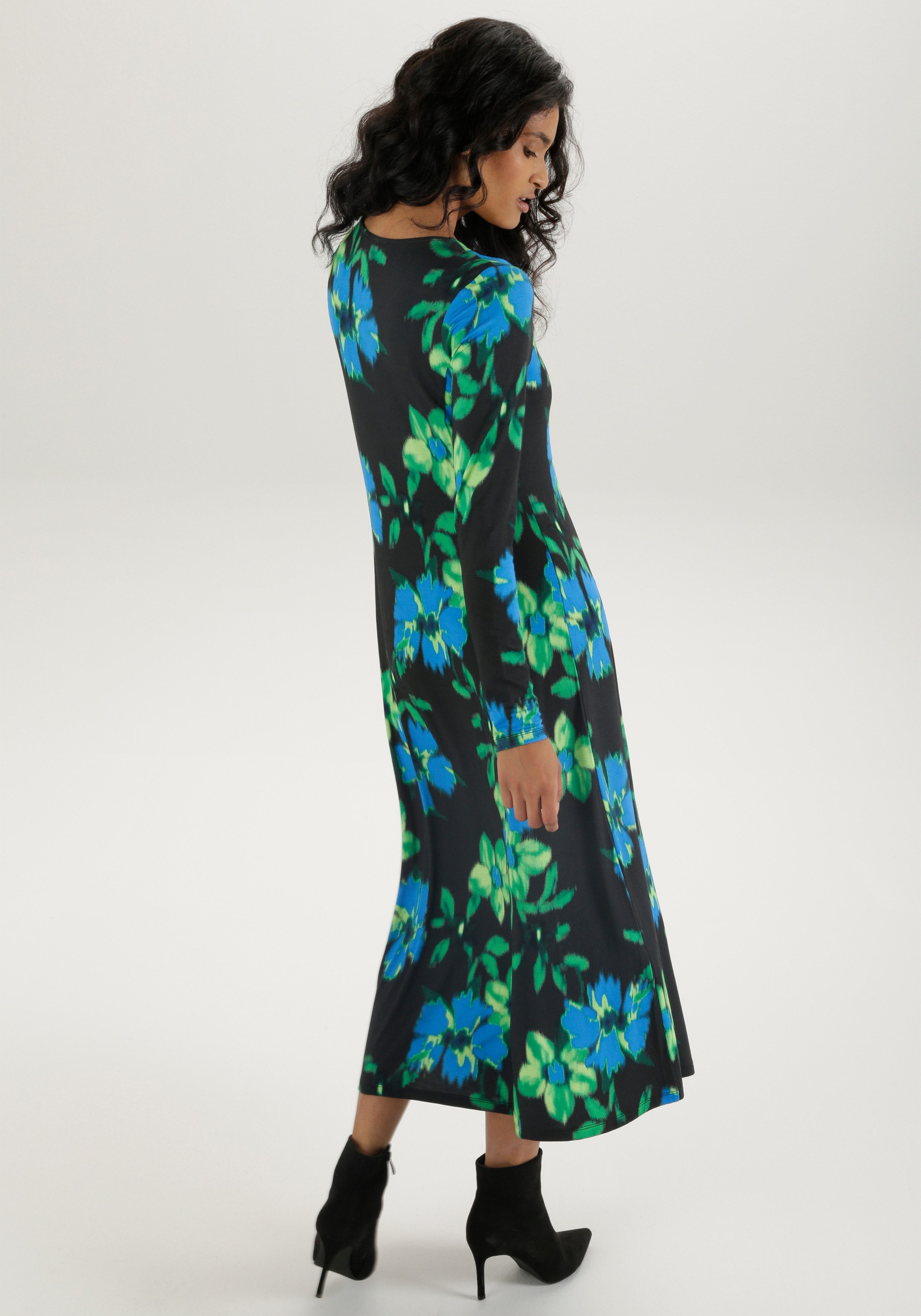 Aniston SELECTED Midi-jurk met bloemenprint in vervaagde look