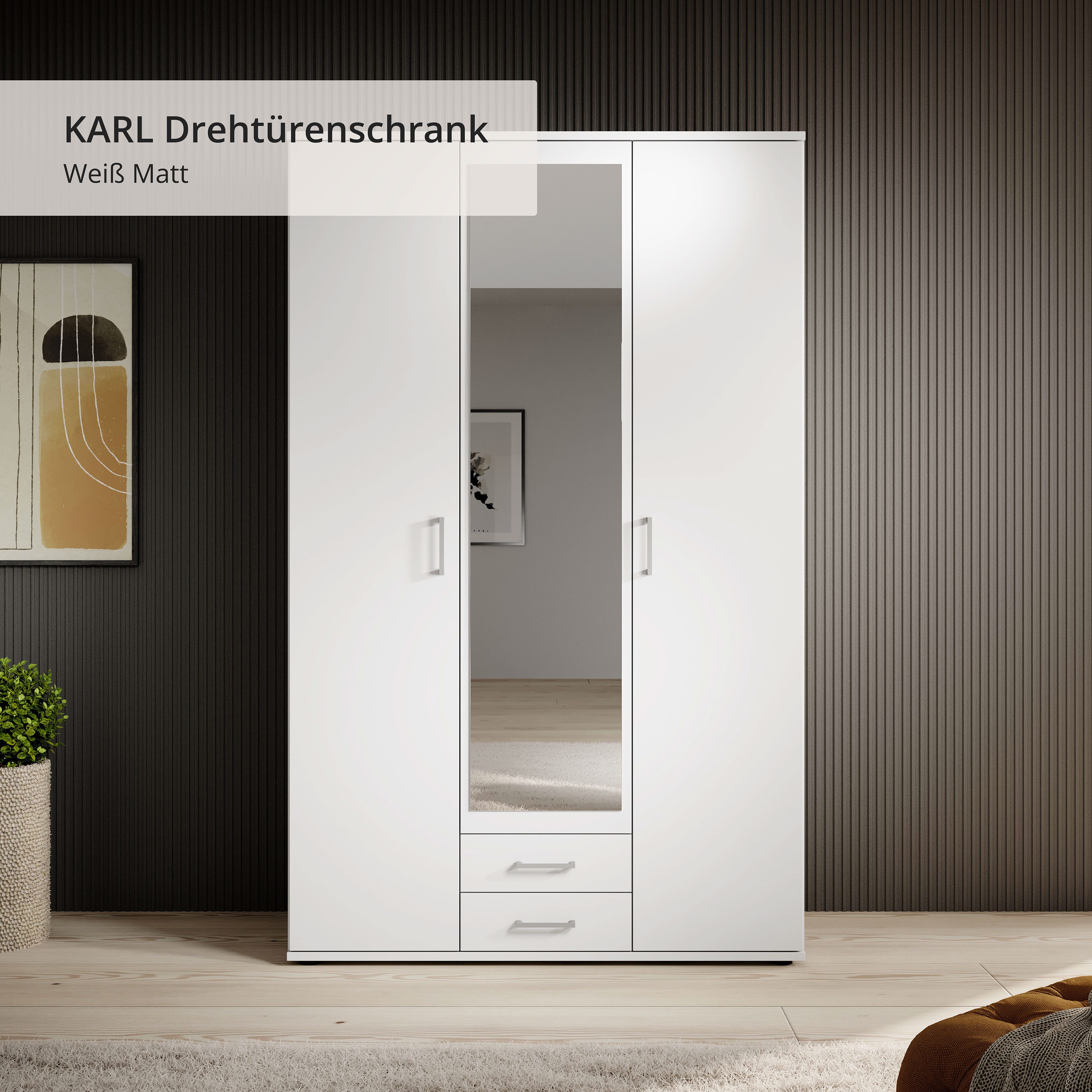 Schlafkontor Kledingkast Karl draaideurkast slaapkamerkast met spiegel garderobe