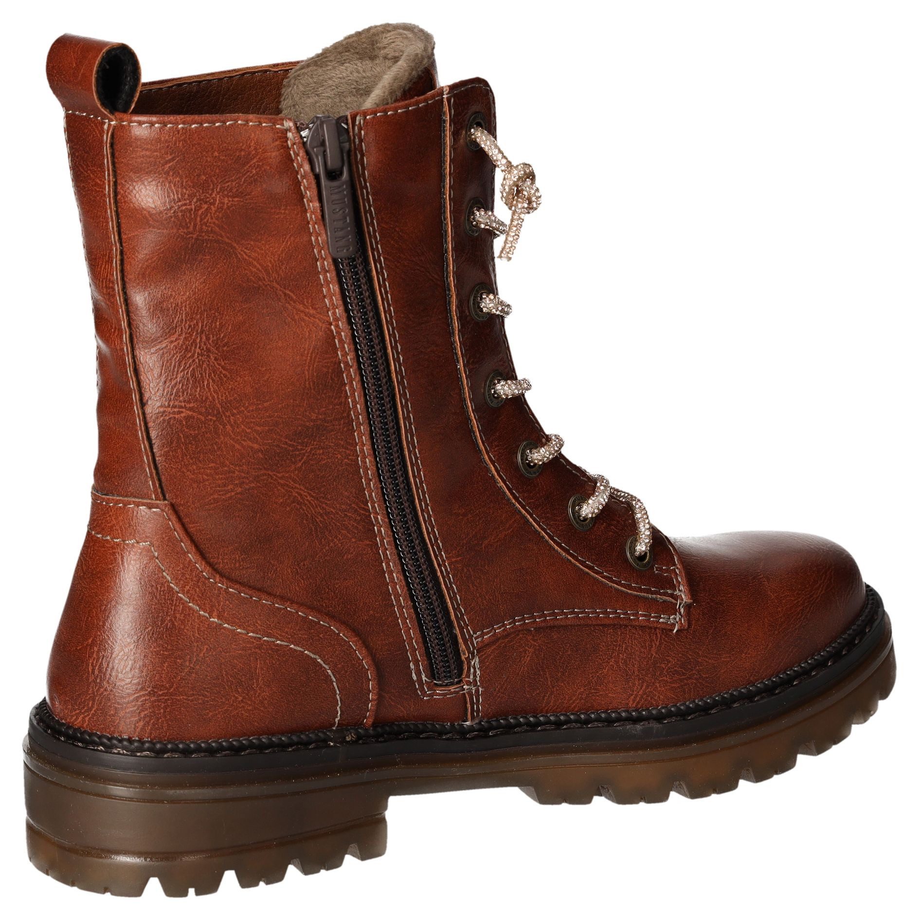 Mustang Shoes Veterschoenen enkellaars, hakken, met praktische ritssluiting