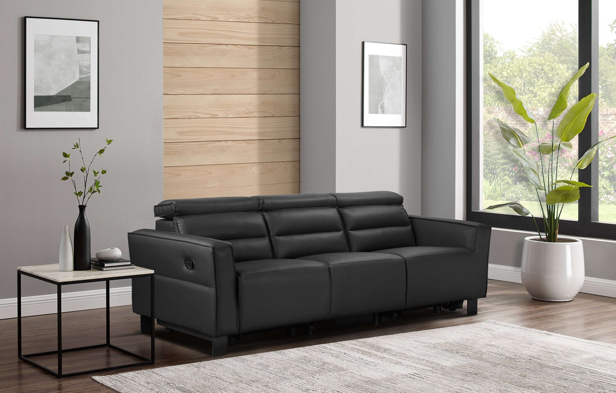 Places of Style 3-zitsbank Carpari, 224 cm, handmatige of elektrische relaxfunctie in 2 zitplaatsen
