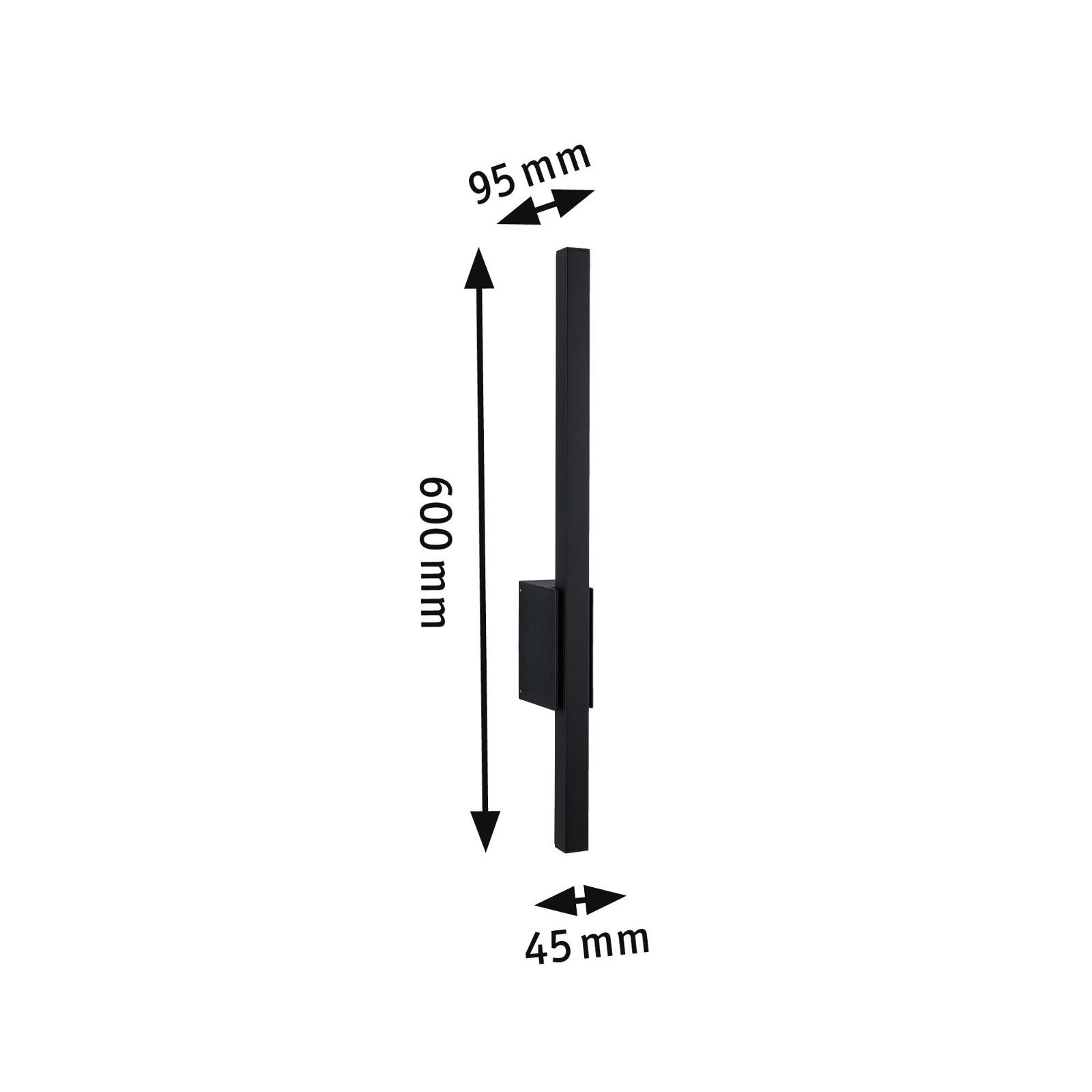 Paulmann Led-wandlamp voor buiten Stan IP44 600mm 3000K 9W 220lm 230V Antraciet Aluminium (1 stuk)