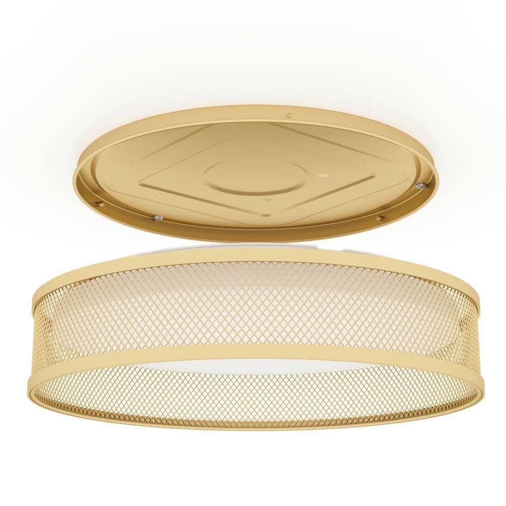 EGLO Plafondlamp LUPPINERIA Plafondlamp, metaal in messing en kunststof in wit, Ø 38,5 cm (1 stuk)