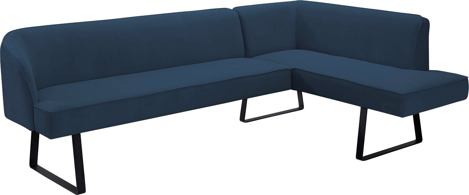 exxpo - sofa fashion Hoekbank Americano met opstaande naad en metalen poten, bekleding in verschillende kwaliteiten