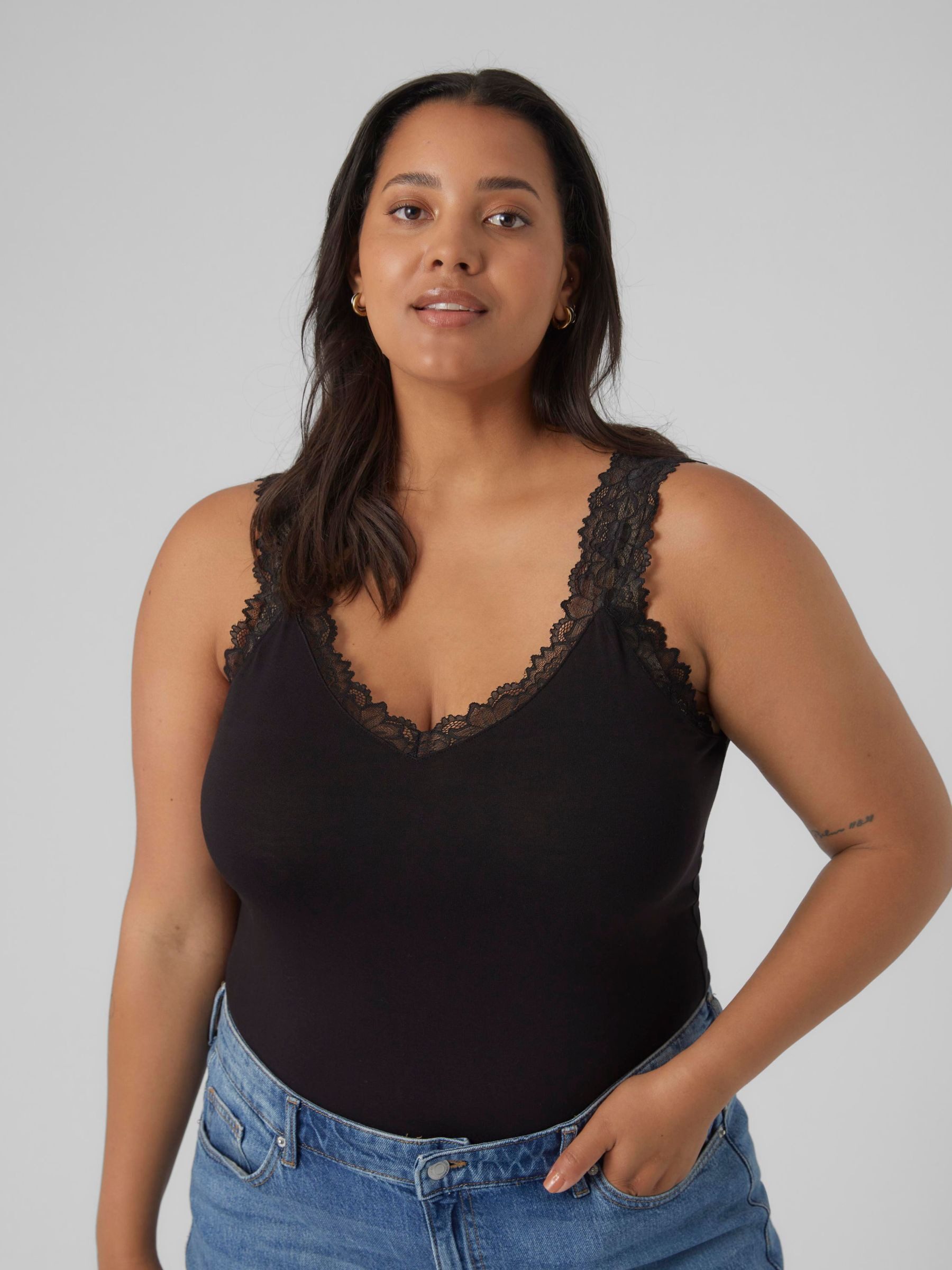 Vero Moda Curve Kanten top VMCROSA SL TOP JRS NOOS CUR