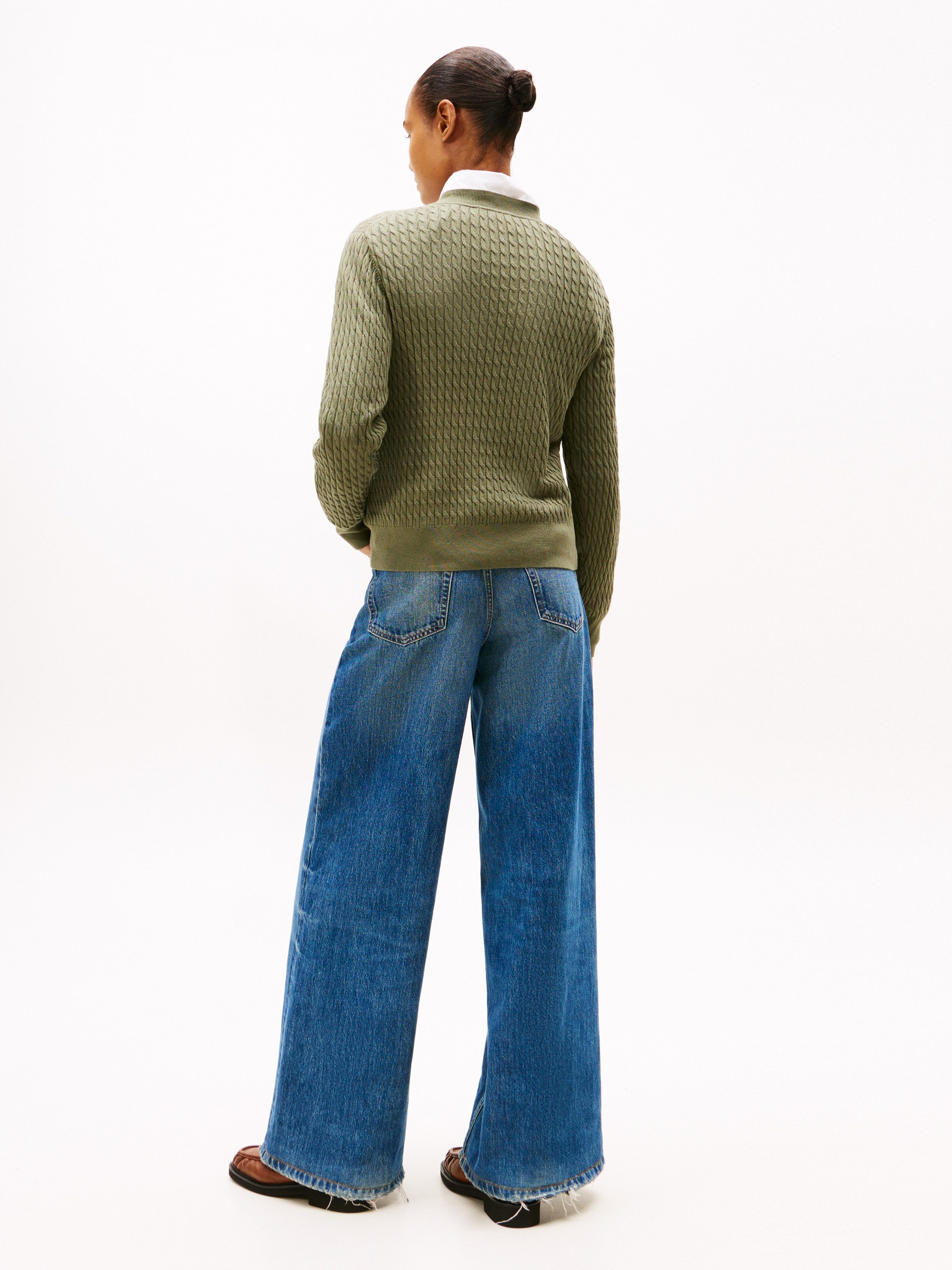 Tommy Hilfiger Trui met ronde hals CO CABLE C-NK LS SWEATER