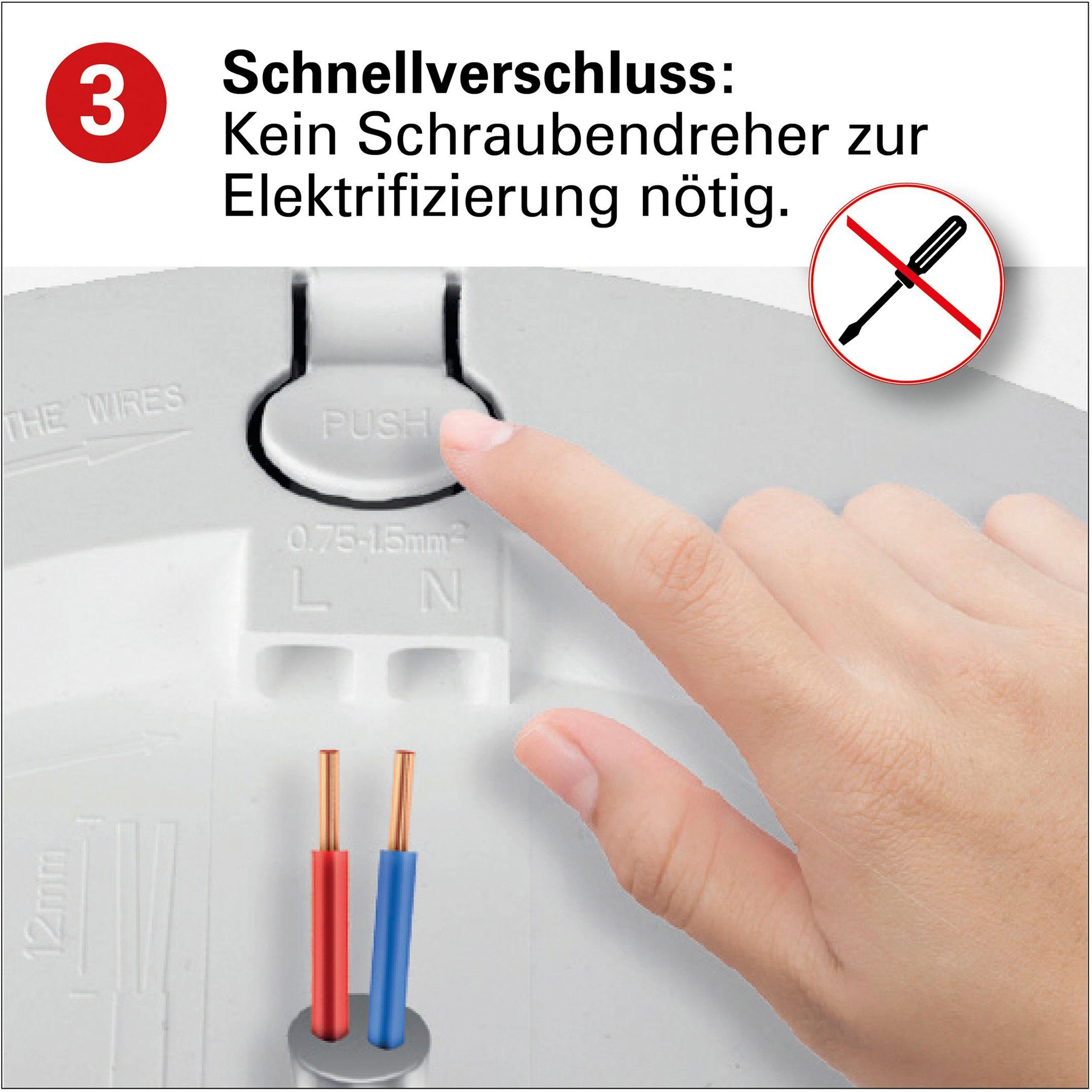 näve Led-plafondlamp Bonus 3 lichtkleuren, 2-in-1-uitstraling, ring chroom magnetisch afneembaar (1 stuk)