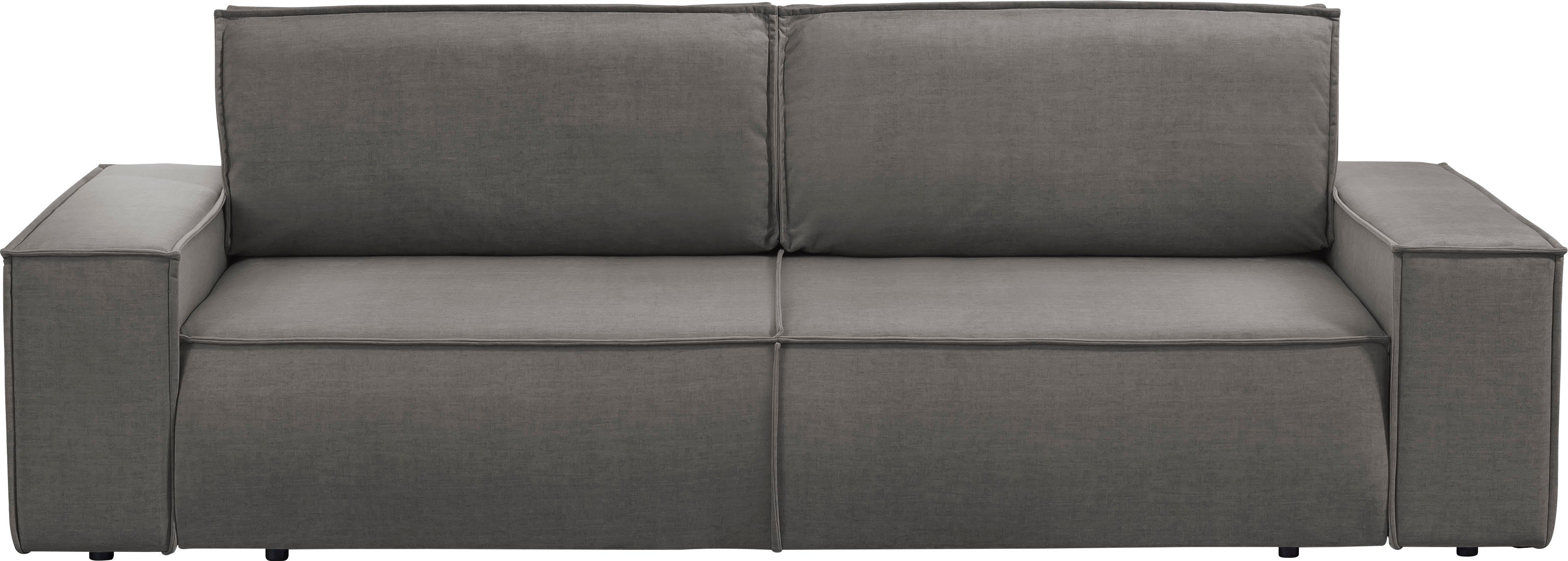 Home affaire 3-zitsbank SHERWOOD slaapbank (257 cm) ribfluweel, velours, vintage lederlook