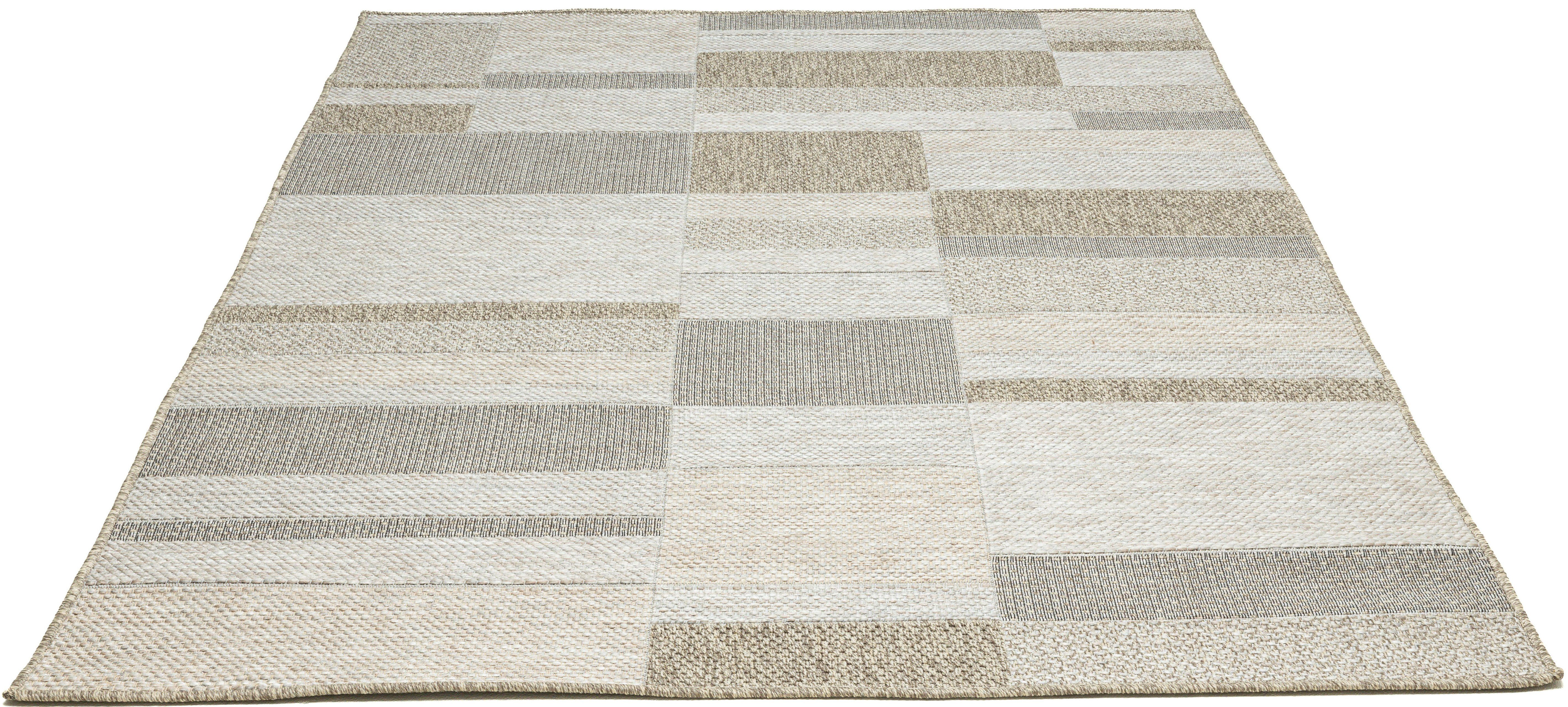 Gino Falcone Vloerkleed Mariella GF-135 modern patchworkontwerp, gemêleerd, geschikt voor binnen en buiten