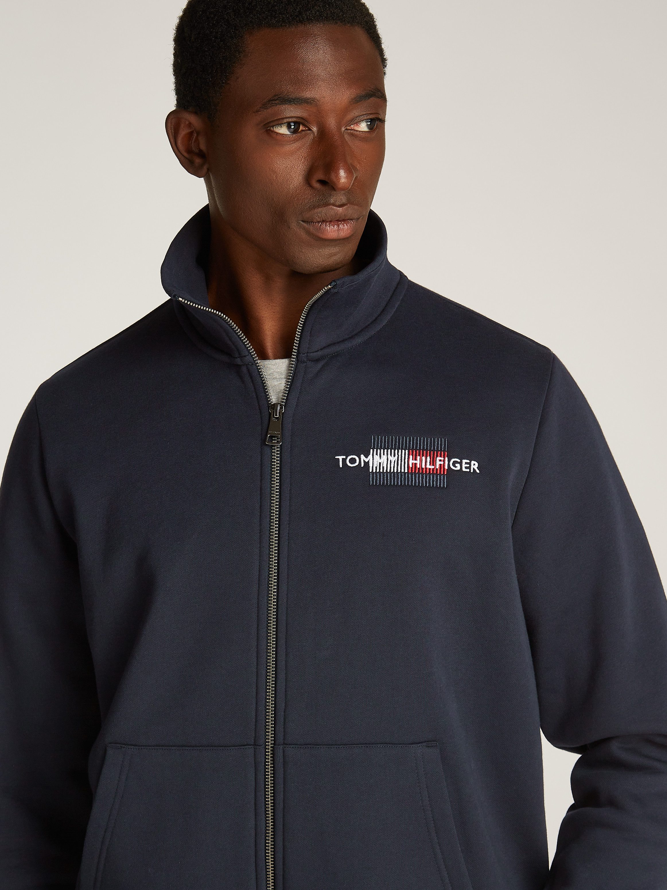 Tommy Hilfiger Sweatvest HILFIGER FLAG EMBRO ZT STAND CLR