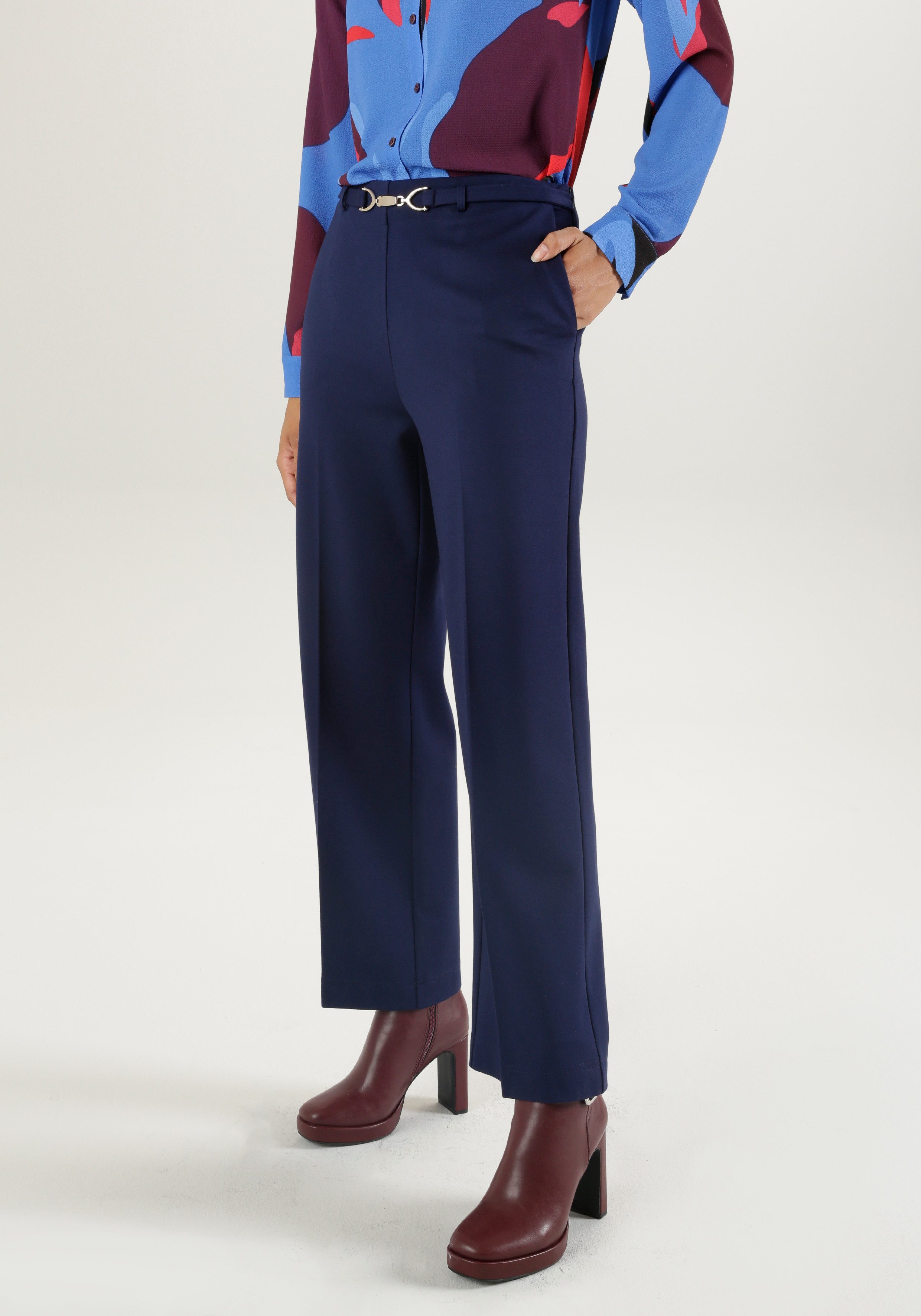 Aniston SELECTED Pantalon van stevigere stretch-jerseykwaliteit