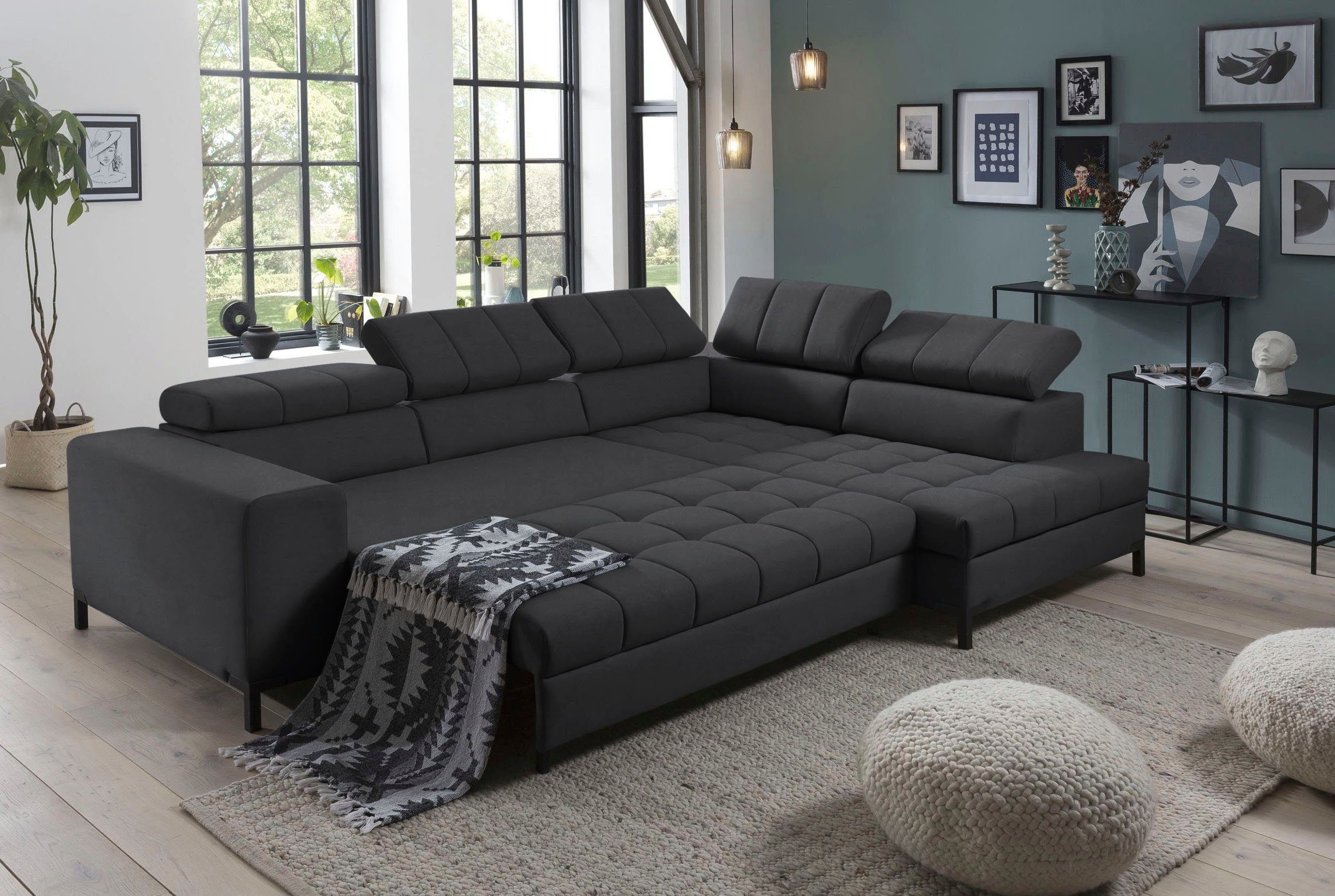 exxpo - sofa fashion Hoekbank Bocco, hoogwaardige afwerking, geweldig zitcomfort, comfortabel, L-vorm
