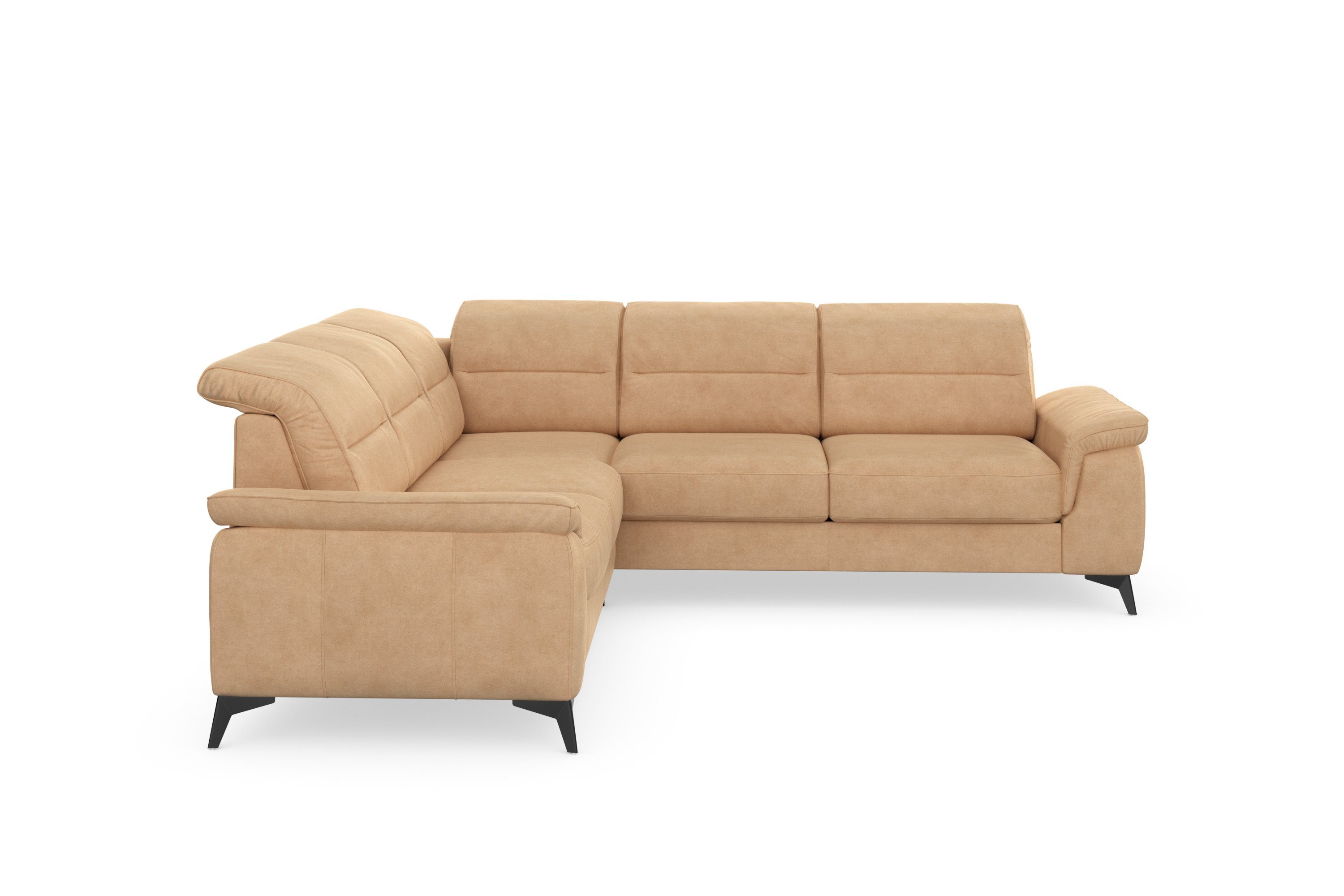 sit&more Hoekbank Sinatra L-vorm optioneel met verstelbare hoofdsteun en armleuning, metalen poten