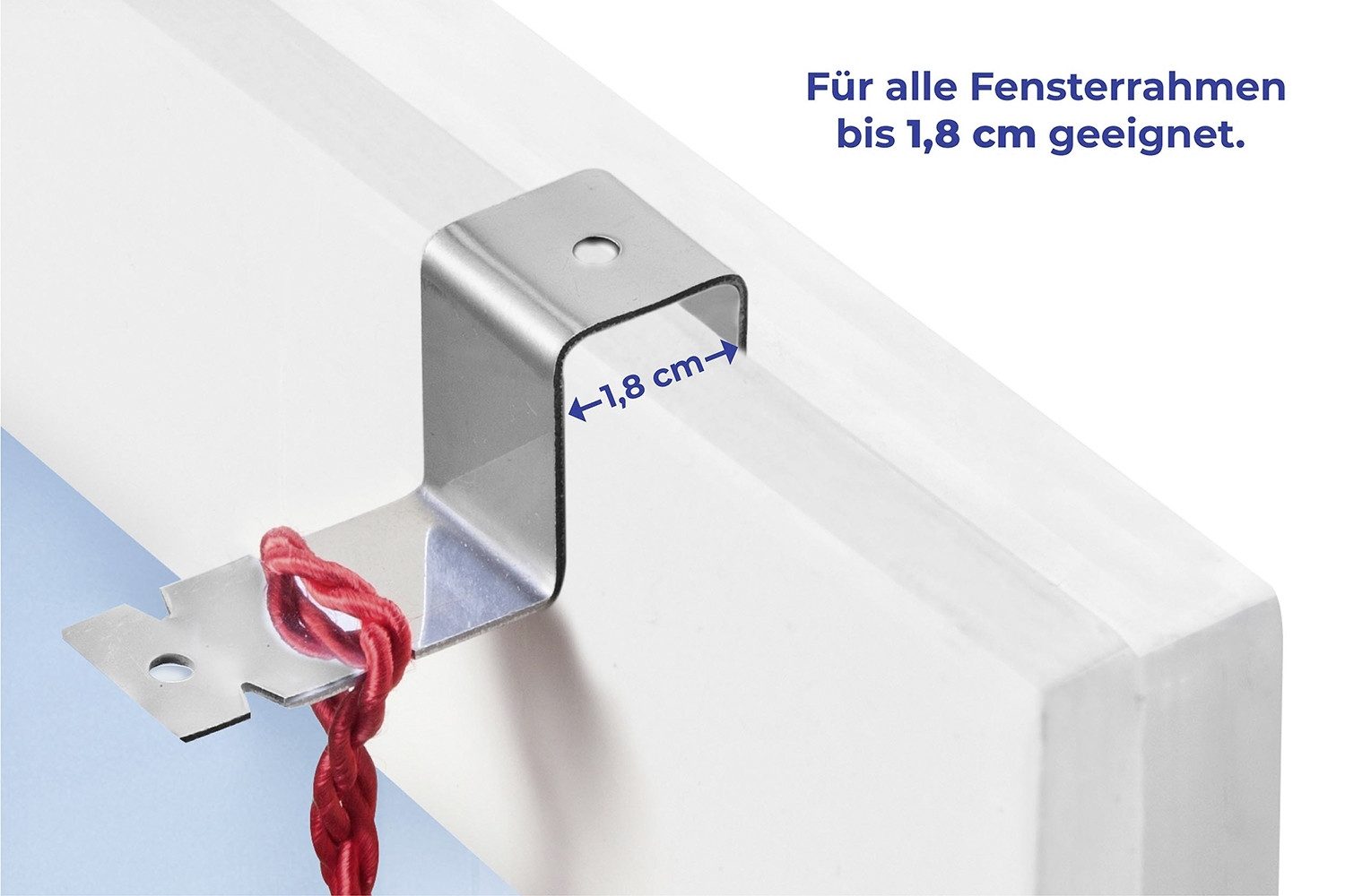 Maximex Raamhaak Set van 8 voor ophangen aan ramen & deuren, voor frames tot 1,8 cm, roestvrij staal (set, 8 stuks)
