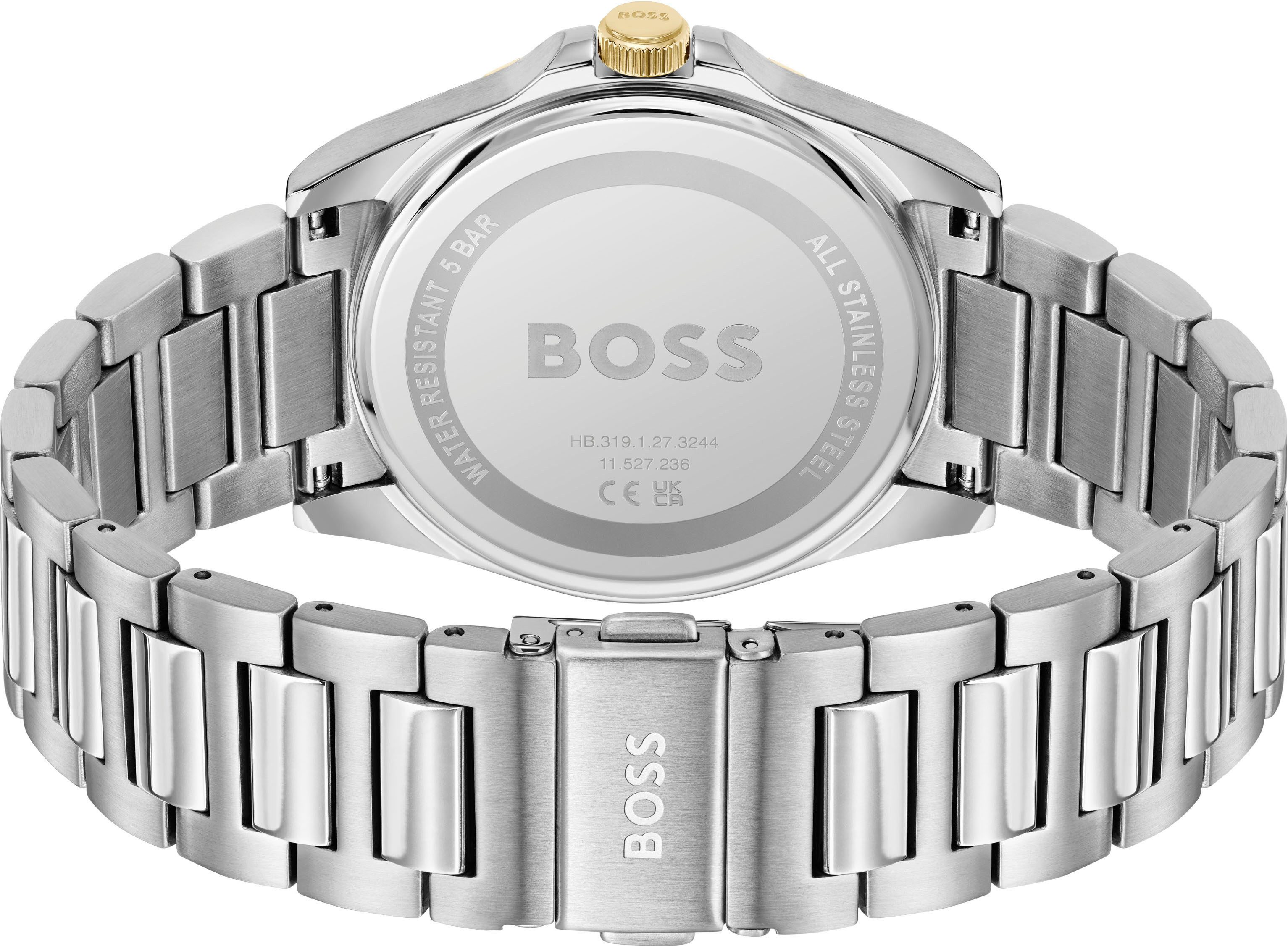 Boss Kwartshorloge Strike Horloge, dameshorloge, herenhorloge, stalen band, analoog, dag