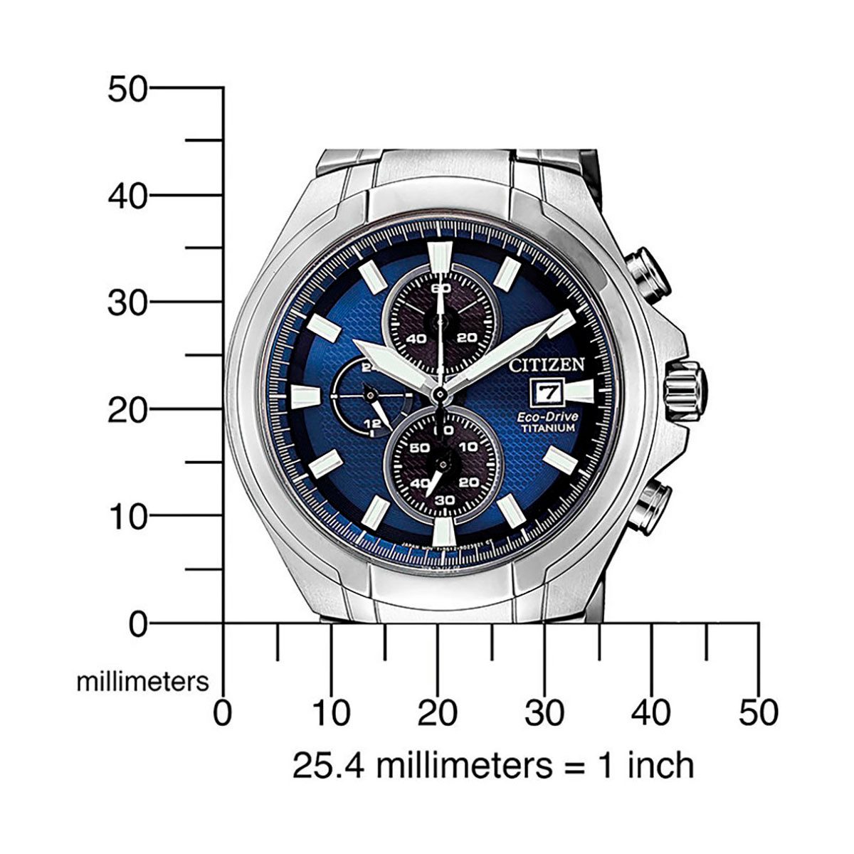 Citizen Chronograaf Polshorloge, herenhorloge, solar, stopwatchfunctie, titanium, saffierglas