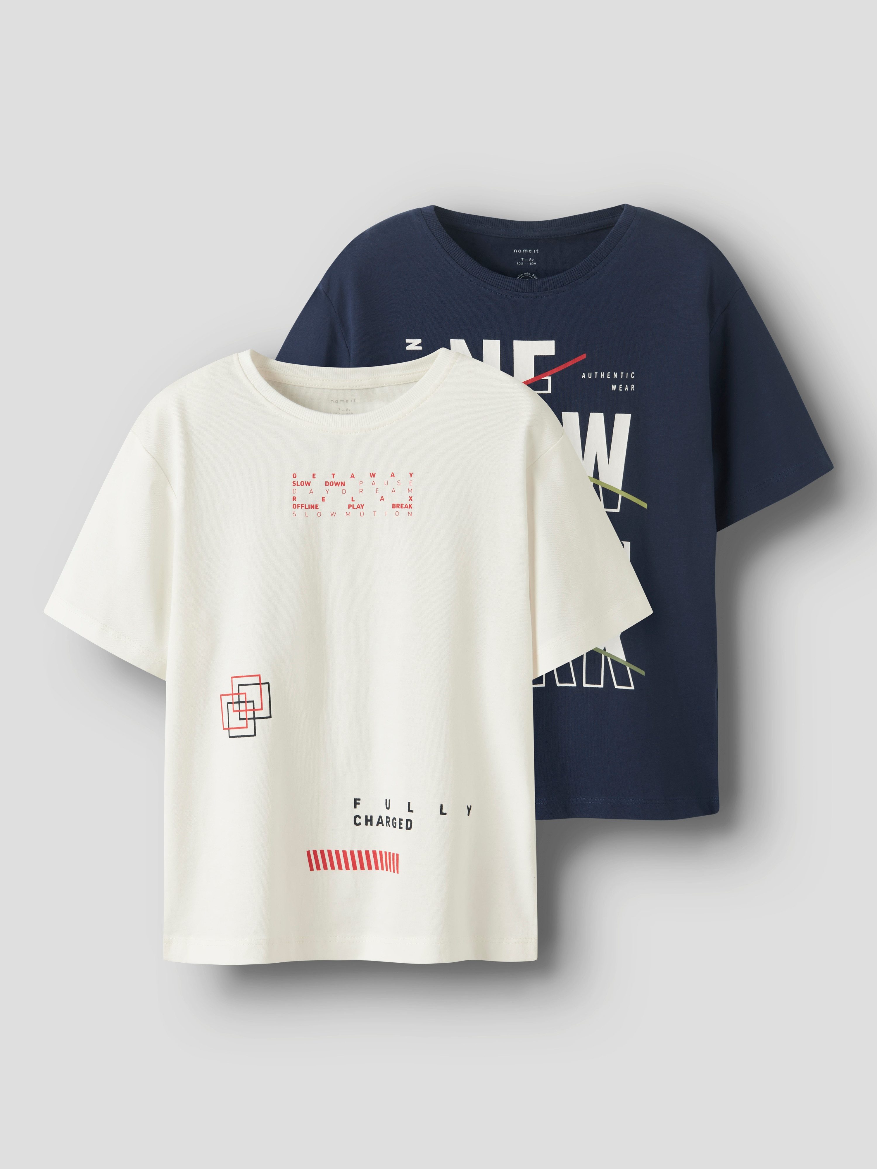 Name It T-shirt NKMKINGSTON 2P SS NREG TOP PB (set, 2-delig)