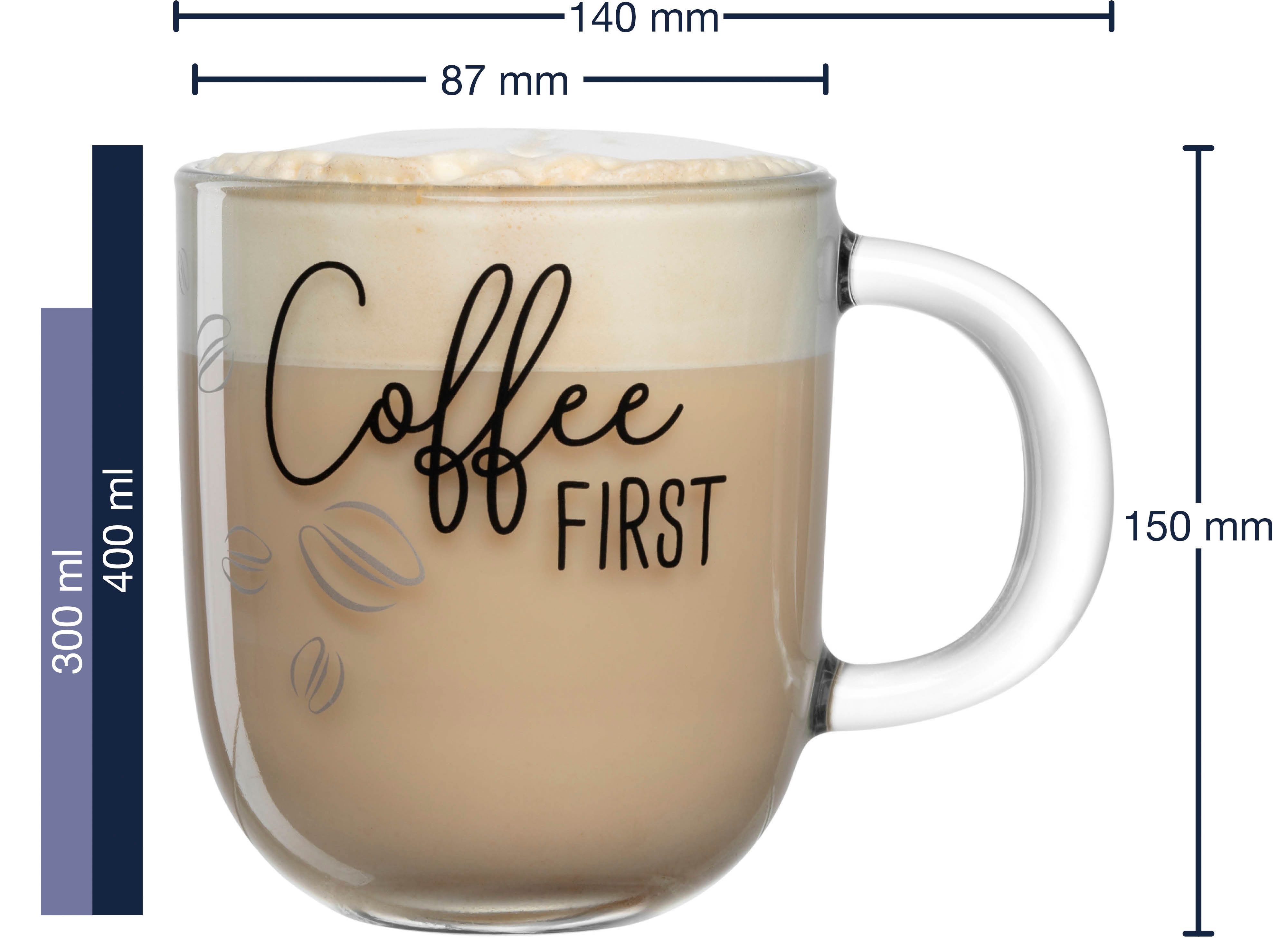 LEONARDO Kopje Beker "Coffee FIRST", 4-delig set, UFFICIO (set, 4-delig)