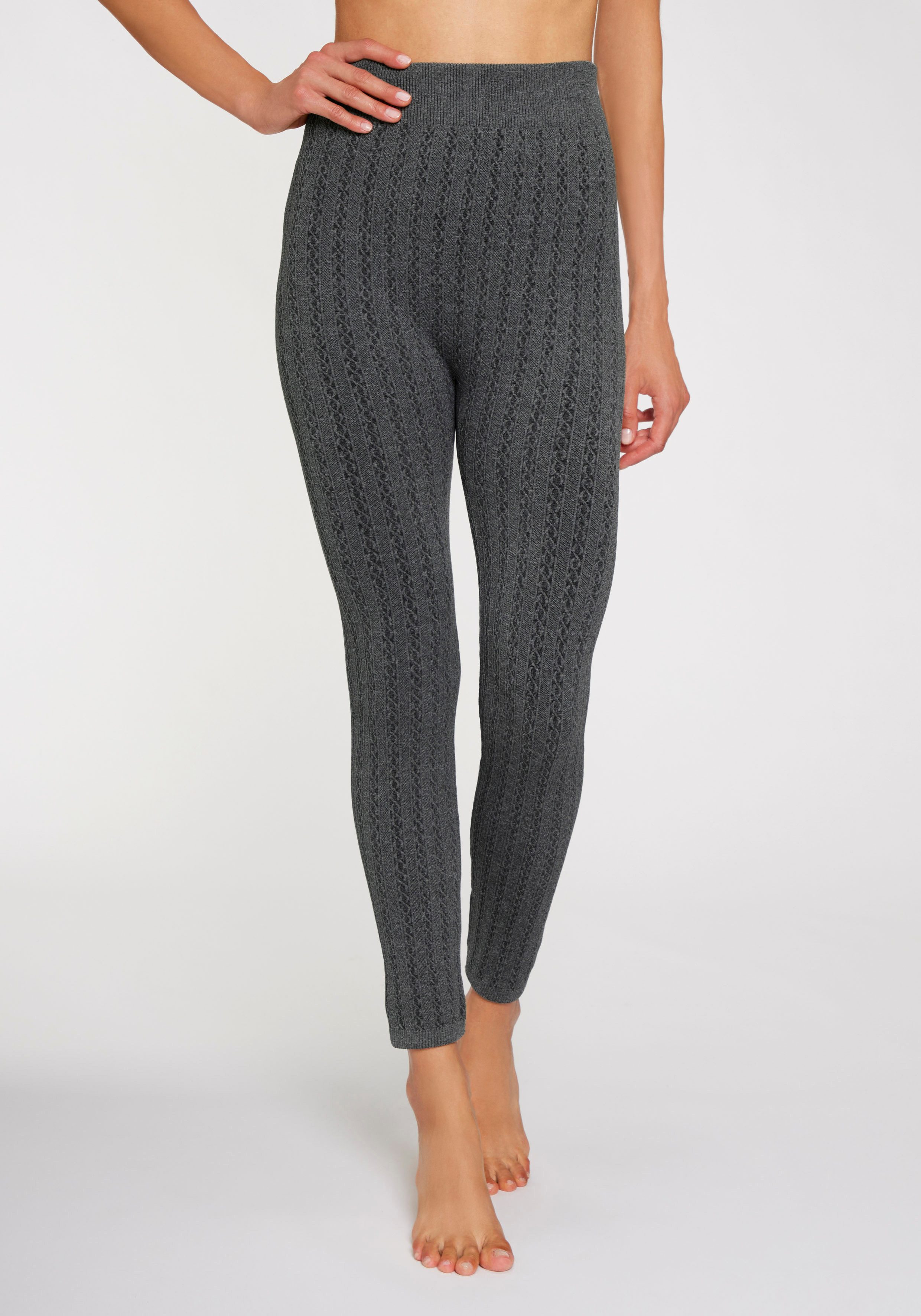 Lavana Tricotlegging Thermo met kabelpatroon en van binnen zacht opgeruwd