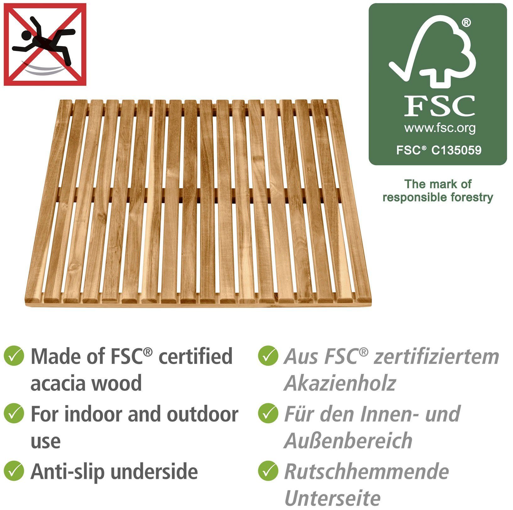 WENKO Saunavloerrooster Acacia BxL: 55 x 55 cm (1 stuk)