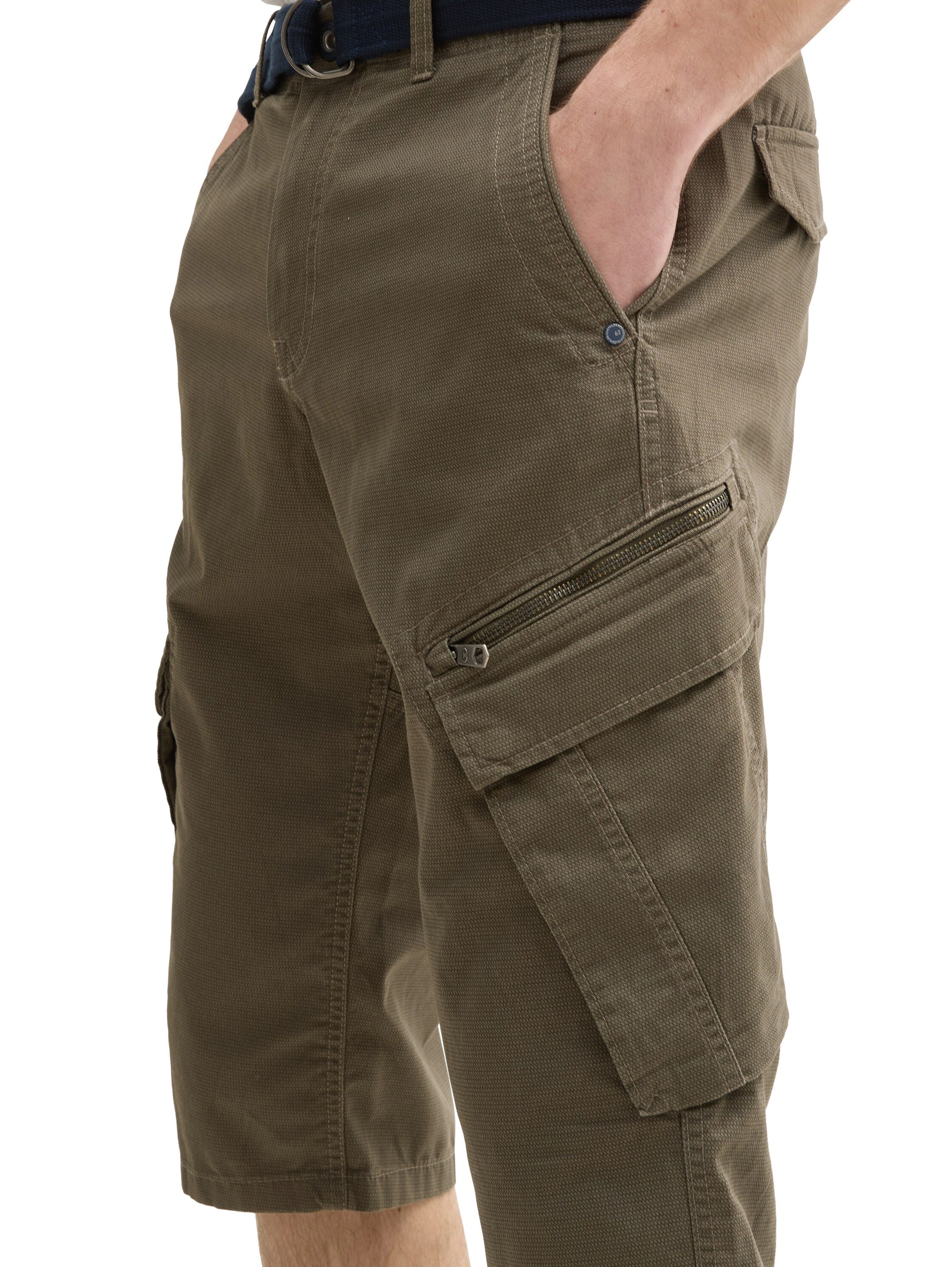 Tom Tailor Cargoshort Zomerbroek met riem (set, 2-delig)