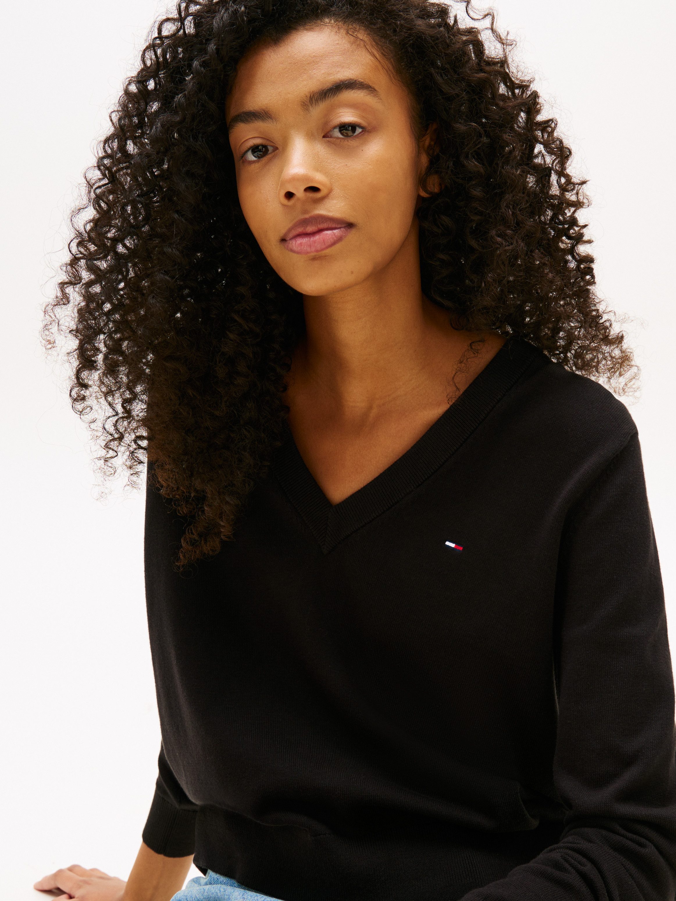 TOMMY JEANS Trui met V-hals TJW ESSENTIAL VNECK SWEATER EXT